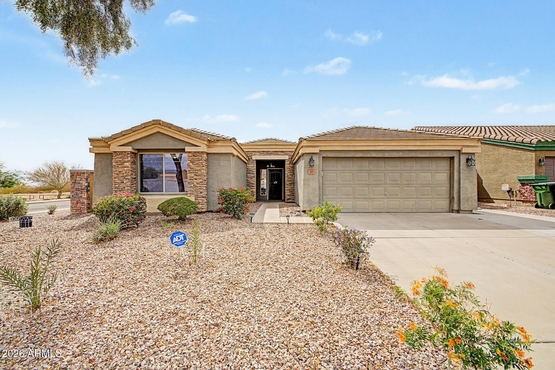 You don't want to miss this charming 3-bedroom home with POOL situated in a prime CORNER LOT! The interior showcases a bright and open layout designed with comfort in mind, with tile flooring, vaulted ceilings promoting an airy feel, tons of natural light, and a soothing palette that makes you want to stay. The impeccable kitchen is complete with plentiful storage cabinetry, granite countertops, built-in appliances, a pantry, and an island, perfect for meal prep and quick bites. Get a good night's rest in the main suite, including a practical walk-in closet and a private bathroom. Out back, you'll have a cozy covered patio perfect for morning coffee and relaxing evenings, a built-in outdoor kitchen, and a sparkling pool for a refreshing time! Make it yours now!