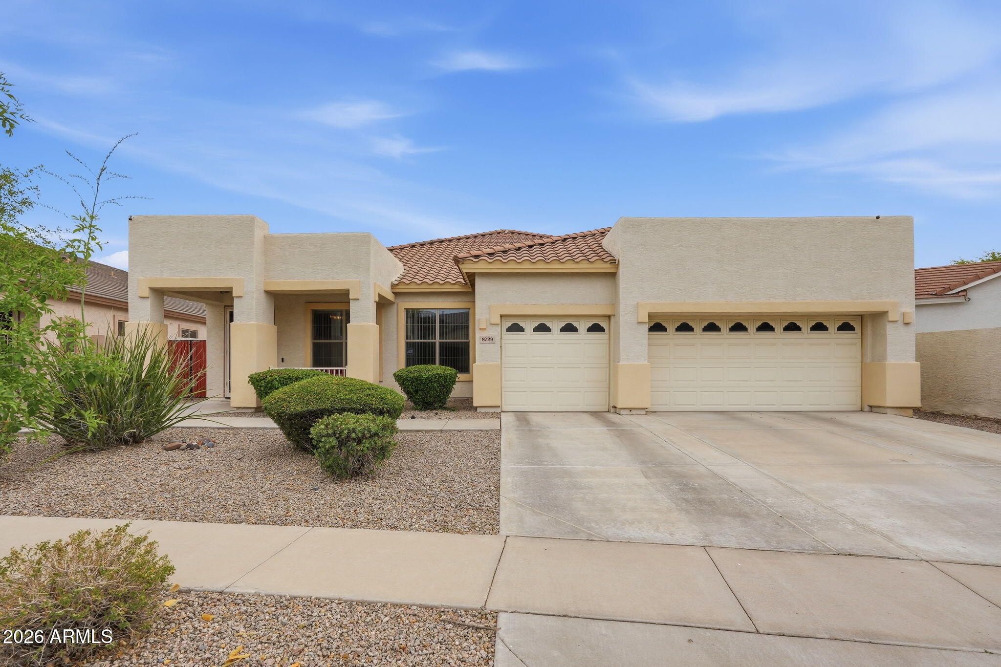 A rare opportunity to own a lovingly maintained home in one of the most convenient & vibrant locations with great proximity to State Farm Stadium, Westgate, Tanger, Desert Diamond & more! This single-owner residence, boasts a clear sense of pride in ownership. The spacious split floor plan offers 4 beds, a den, large laundry room, formal living & dining rooms, complemented by a family room & updated kitchen at the heart of the home with plenty of storage! Elevated details include 10ft ceilings throughout & dual 8-foot sliders that open to an outdoor retreat. Designed for entertaining, the large backyard has a built-in BBQ, fountain & seating area. The lush landscaping creates a true oasis, with roses, tangelo trees, vegetables & more. Major updates include a 2020 HVAC & 2024 W/H!
