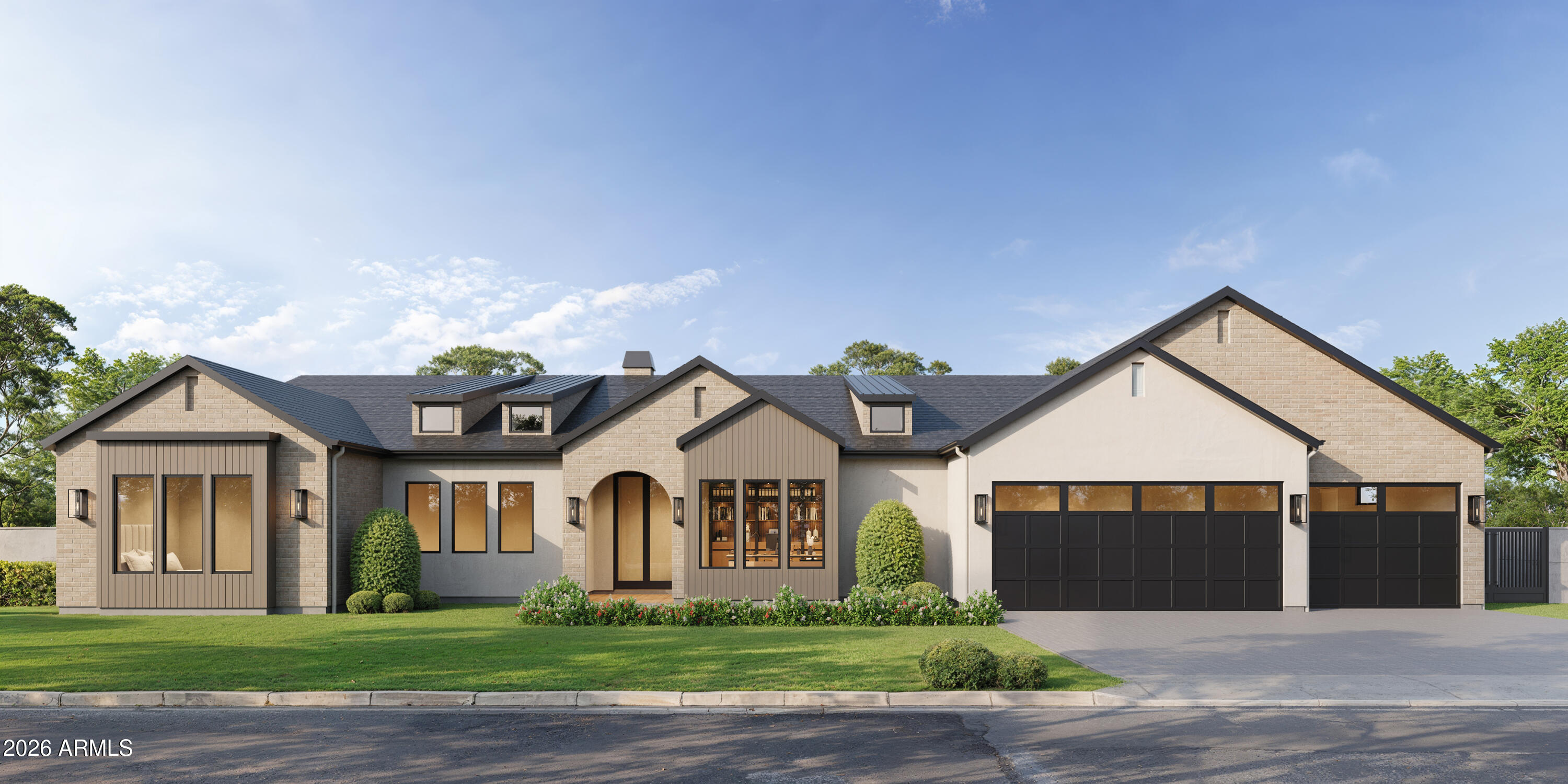 Experience modern living in this brand-new construction home that can still be CUSTOMIZED TO BE ANY BUYER'S DREAM HOME! This Arcadia Proper new build features a well-thought, open floor plan with 5 bedrooms all en-suite and a den/game room! The large kitchen is at the heart of the home overlooking the great room and features custom cabinetry, Quartzite countertops, Thermador appliance package, walk-in pantry and Butler's pantry. Corner glass doors in the kitchen and dining disappear, opening the inside up to the backyard with sparkling pool, spa, built-in BBQ, gas firepit and large grassy space. Spacious primary suite has fireplace, oversized walk-in closet with custom cabinetry and spa-like bathroom. All of this plus located in Arcadia Proper and within a top-rated school district.