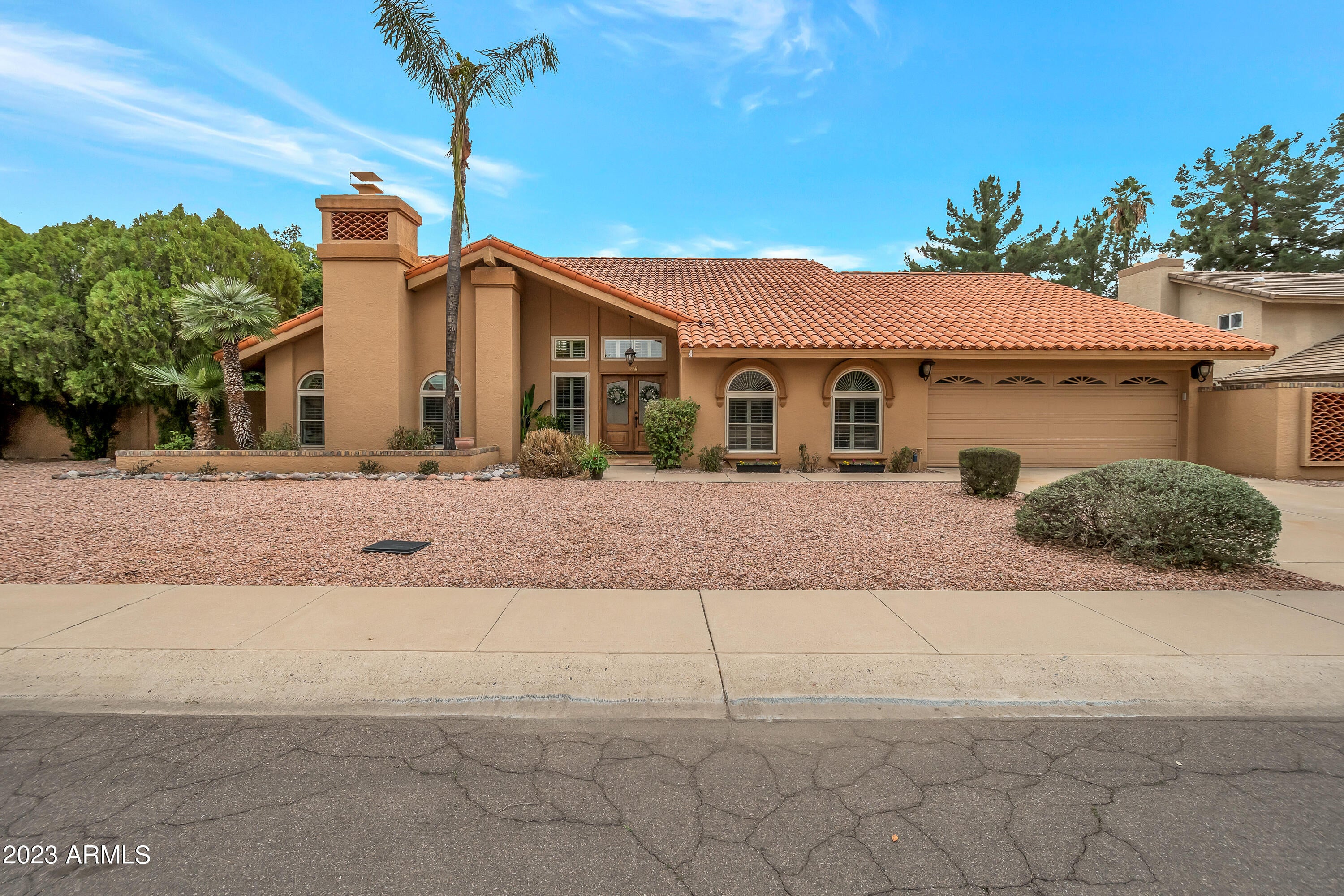Positioned on a corner lot in one of the most sought-after locations within Paradise Park Manor, 8637 E Cheryl Dr is the idyllic spot in the heart of McCormick Ranch, just steps to the greenbelt for miles of exploration & play. Enjoy a daily walk or bike to A+ Cochise Elementary, Mountain View Park, lakes & great restaurants. Home features soaring ceilings w/ lots of natural light, massive primary bedroom w/ den & private fireplace, 24x15 2nd floor game room, family room wet bar, ideal north-south exposure, & diving pool. Kitchen features Wolf GAS cooktop, Sub-Zero fridge, 86-bottle wine fridge, pull out fridge drawers, & separate Viking beverage fridge. High-end Schuler alder cabinets w/ granite counters. Home has been updated in many areas & priced to accommodate your personal touches.