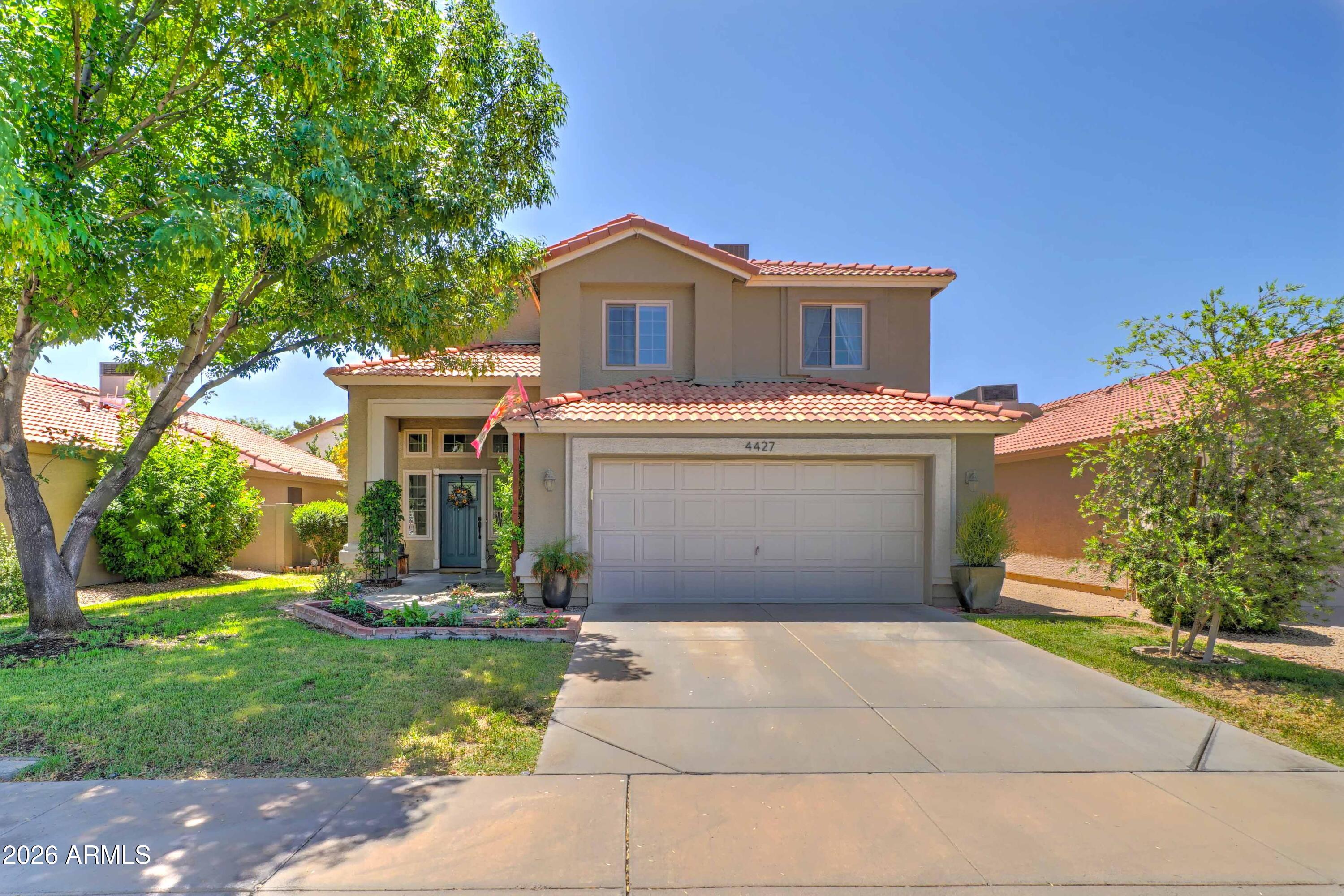 Nestled in the gated community of Pecos North, in the Kyrene school district, this beautifully maintained 3-bedroom, 2.5-bath home offers the perfect blend of comfort, functionality, and lifestyle. Step inside to discover formal living and dining spaces ideal for entertaining, while the heart of the home features an inviting eat-in kitchen that opens seamlessly to the family room--perfect for everyday living and gathering with friends and family.

Upstairs, all bedrooms are thoughtfully situated along with a versatile loft space that can serve as a home office, media room, or play area. The spacious primary suite is a true retreat, complete with a luxurious en suite bath featuring separate shower and soaking tub areas...

CONT'D double vanities, a private toilet room, abundant storage, and a generous layout designed for relaxation.

Recent upgrades include all-new PEX plumbing for added peace of mind. The garage is equally impressive with built-in storage cabinets and durable epoxy-coated floors. Outside, escape to your own private green oasis backyard--lush, serene, and perfect for enjoying Arizona evenings.

Ideally located just a short walk from the community green space, pool, and spa, this home offers both privacy and convenience in one of the area's most desirable gated neighborhoods.