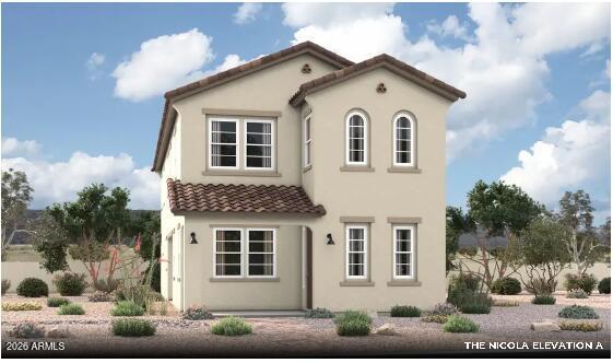 New two story quick move-in home in Blossom Rock featuring 3 bedrooms, 2.5 bathrooms, loft, and a 2 car garage. Designed for modern living, this spacious floor plan offers an open great room layout with a beautiful kitchen featuring quartz countertops, Espresso cabinetry, Stainless Steel hardware and fixtures and appliances, as well as a gas range.
The kitchen flows seamlessly into the dining area, with a seperate great room. As well as, access to a covered patio, perfect for indoor-outdoor entertaining. Wood look tile flooring adds durability and style throughout the main living areas. Upstairs, the large loft provides flexible living space ideal for a media room, play area, or flex space. The spacious primary suite features a large walk-in closet, dual vanities, and a tiled walk-in shower. Two additional bedrooms and a full bath complete the second level.
Located in the highly sought after Blossom Rock master planned community, this home offers modern finishes, functional space and tons of storage.
