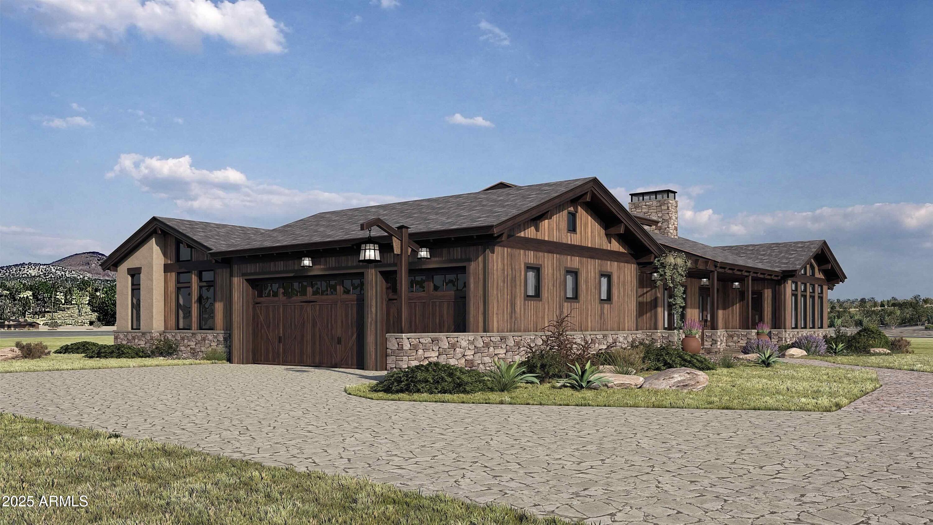 Various lots and floor plan options available! Discover the rare opportunity to build a brand-new custom home on a stunning 2.5-acre lot with unobstructed views of the San Francisco Peaks, just minutes from vibrant downtown Flagstaff. Nestled in an exclusive gated community, this modern yet warmly designed residence offers the perfect blend of luxury, comfort, and the serenity of northern Arizona living.

This expansive 2,891 SF floor plan features 3 bedrooms, 3.5 bathrooms, a dedicated office, and the opportunity to add a separate casita, ideal for guests, multigenerational living, or a private studio retreat and even an RV garage. Whether envisioned as a year-round residence or the ultimate second-home getaway, this home delivers elevated design and exceptional livability. Ask about turning your casita into a wellness center!

The open-concept great room showcases vaulted ceilings, a dramatic large fireplace, and oversized windows capturing panoramic mountain views. The chef's kitchen offers custom cabinetry, quartz countertops, and premium finishes throughout, all customizable to reflect your personal style and preferences.

Price varies depending on lot and upgrades/additions chosen. All pre-sales are fully customizable. Ask about our Sun Valley, Modern, and Yellowstone floorplans and pick your favorite lot to build it on! Floorplans attached.