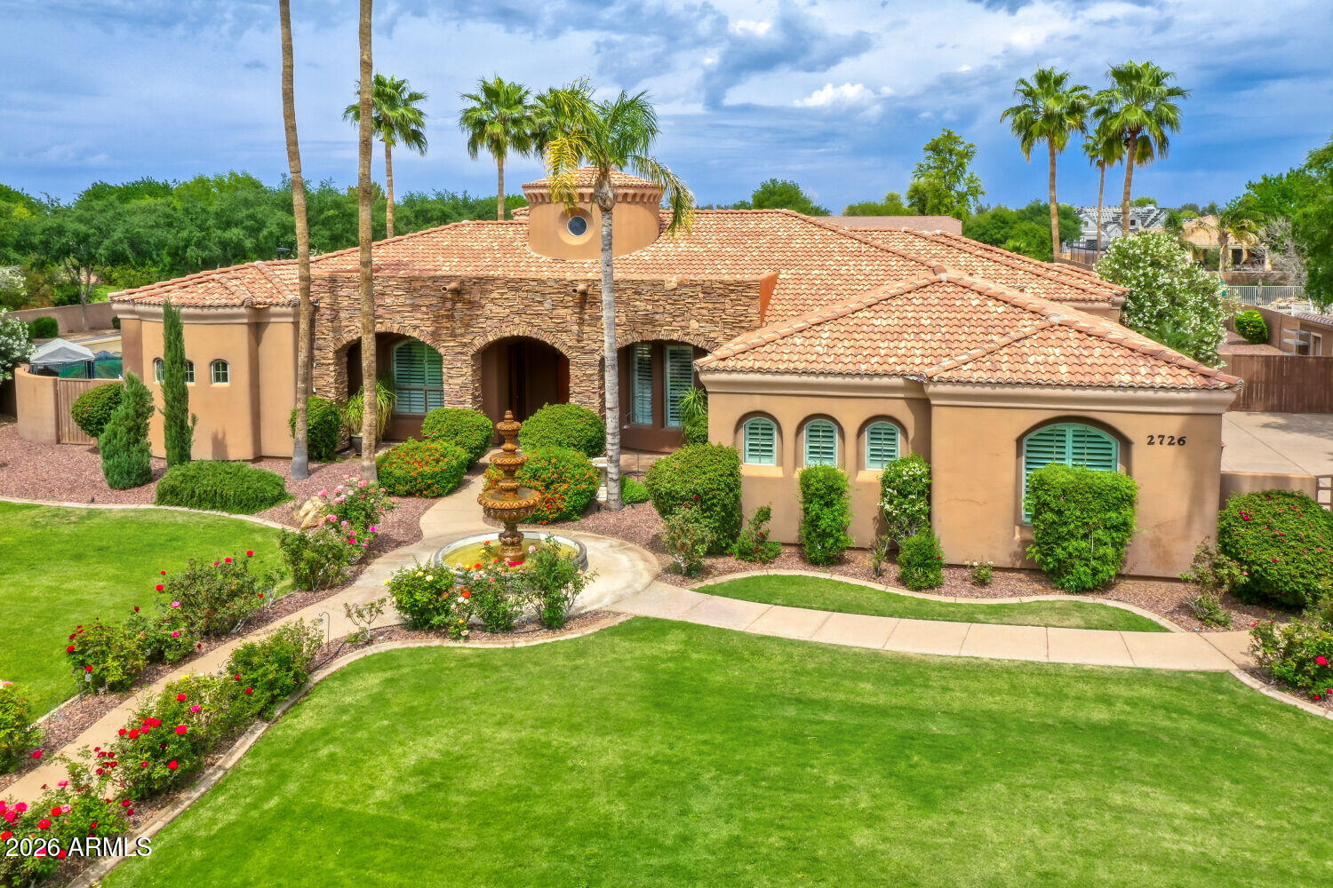Rare chance to reimagine a Tuscan estate on an oversized cul-de-sac lot in Gilbert. If you've been waiting for the perfect ''blank canvas with great bones''--this is it. Spacious 4BD layout with 2 primary suites (ideal for multigenerational living), soaring 12' coffered ceilings, travertine floors, and a flexible office-den with private entry. The backyard delivers the footprint everyone wants: large, private, and ready for your dream redesign--refresh the resort-style pool with grotto + slide, create an outdoor kitchen, or build your own retreat. Gated oversized garage with space to expand (RV garage potential). Bring your vision, your designer, and make it your own.