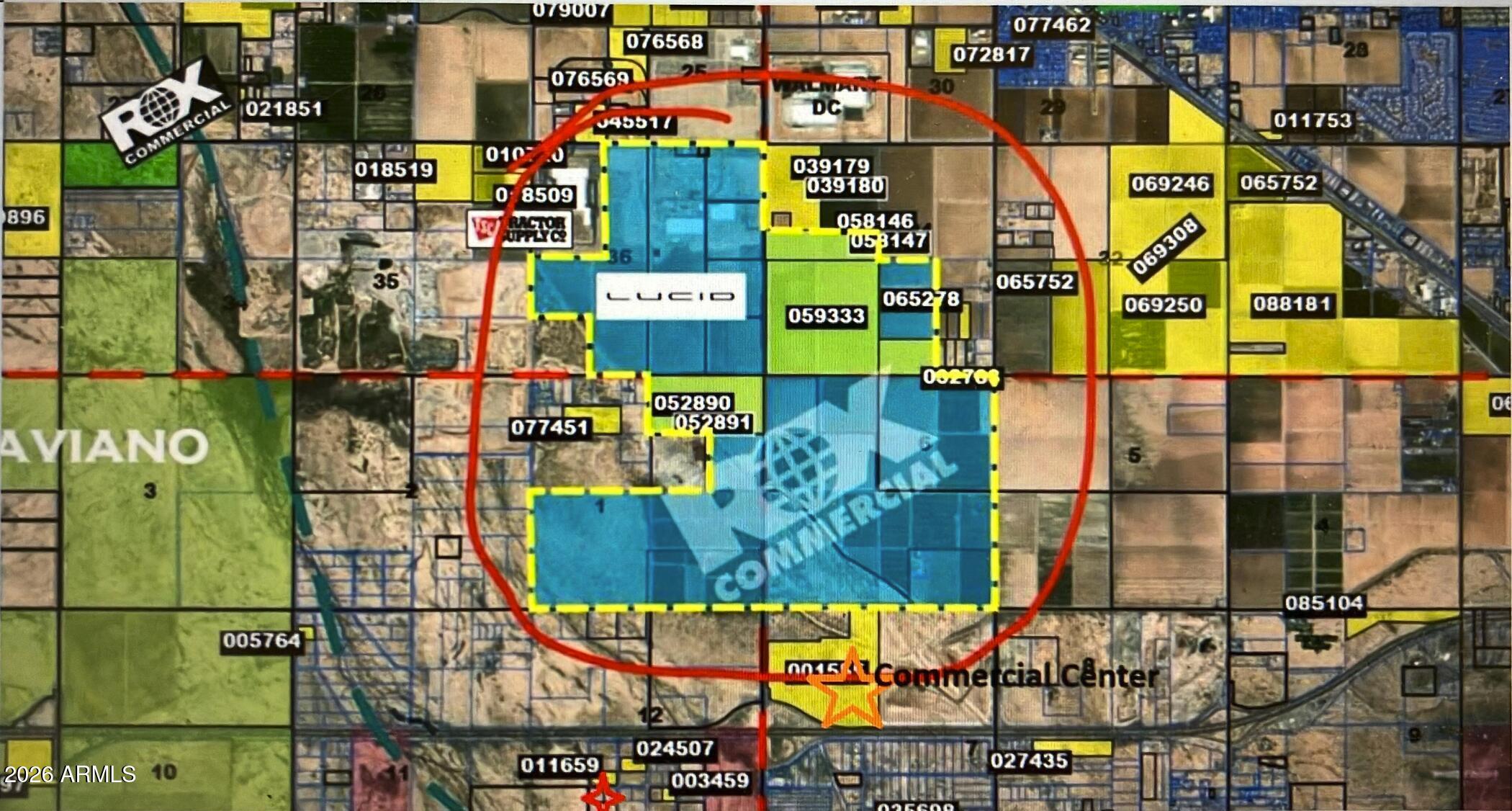 Land for Sale Casa Grande, AZ Good location for horses or off road recreation. 4.5 acres zoned General Rural but will be commercial in 2030 plan. Close to I-8 freeway, and less than 2 miles south of Lucid plant.