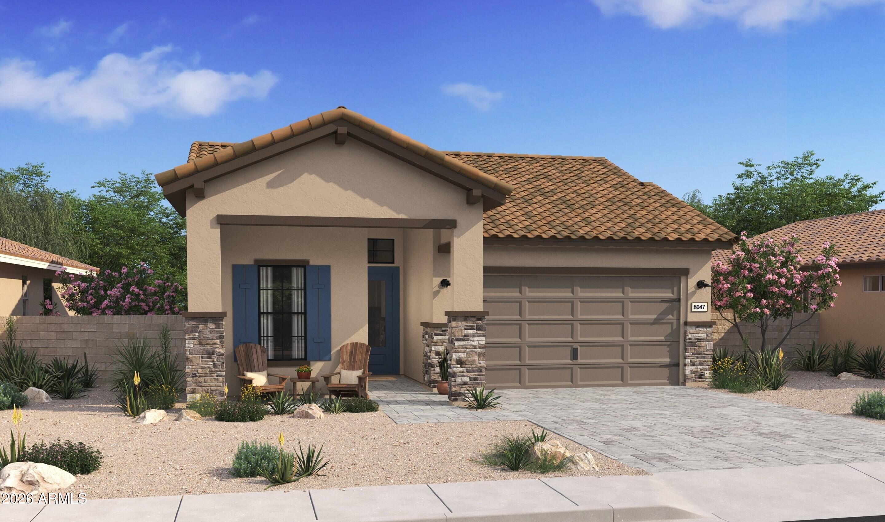 ~Special CASH Pricing Available $774,990~ Final opportunity at Viviendo, a boutique gated community in the heart of Chandler offering a dog park, playground, green spaces, and a shaded ramada just steps away. This beautifully designed Cork plan features 4 bedrooms, 3 baths, and a versatile home office with warm Farmhouse-inspired finishes throughout. The gourmet kitchen shines with Quill-stained cabinetry, marble-look quartz countertops, and GE Café stainless steel appliances, opening to a spacious great room. A multi-slide glass door extends living to a large, covered patio, perfect for entertaining. The split layout offers a private primary suite with dual vanities, walk-in shower, soaking tub, and a generous walk-in closet.