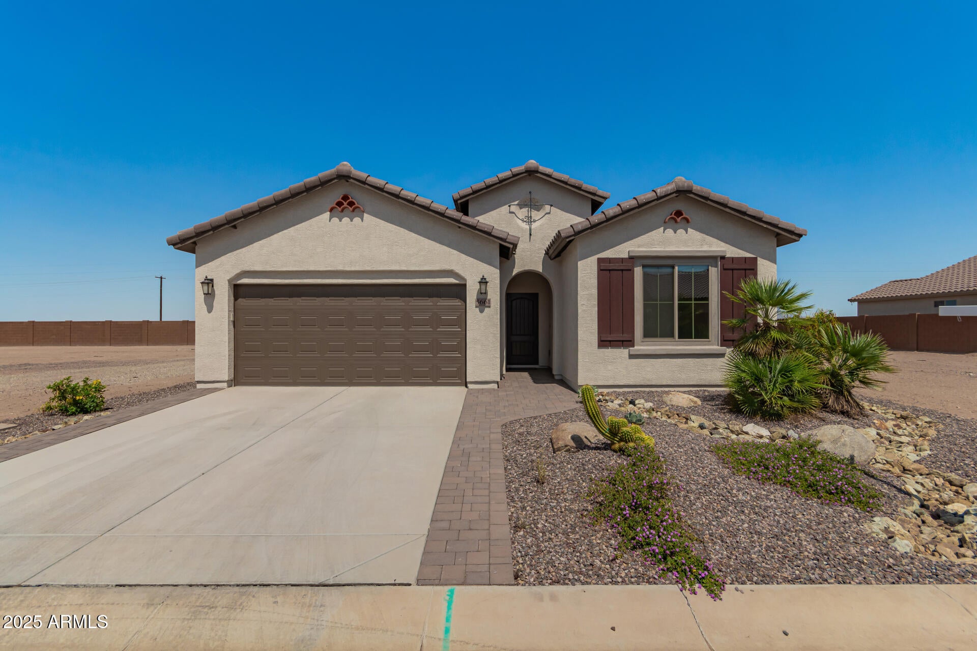 You don't want to miss this newer Lucia home with amazing mountain views! 2 bedrooms and 2 bathrooms, barely lived in. The interior features carpet & tile in all the right places, plenty of natural light, and neutral paint. Furniture remaining in the home is included. The kitchen boasts upgraded cabinetry and granite countertops, all-included stainless steel appliances, a pantry, and an island. The main bedroom offers a walk-in closet & a bathroom with an oversized dual sink vanity. The spacious den is a great area for a home office. The fully enclosed backyard with a covered patio with extended pavers and plenty of space for a swimming pool. Make it yours!
