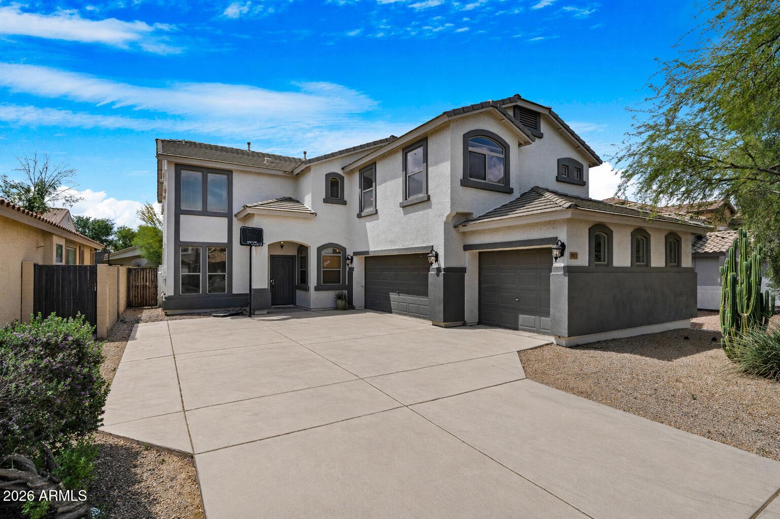 Come see this spacious two-story home featuring an amazing open floor plan designed for comfortable living and entertaining. This home offers 4 bedrooms, 2.5 baths, plus a versatile den/office downstairs--perfect for today's lifestyle. Upstairs, you'll find a loft ideal for a game room, additional office space, or cozy sitting area. Enjoy vaulted ceilings that enhance the home's open feel, along with a 3-car garage offering ample cabinet storage and a large driveway. The exterior has just been freshly painted, adding to its curb appeal. Located in a community with multiple parks and conveniently close to shopping. More photos coming soon!