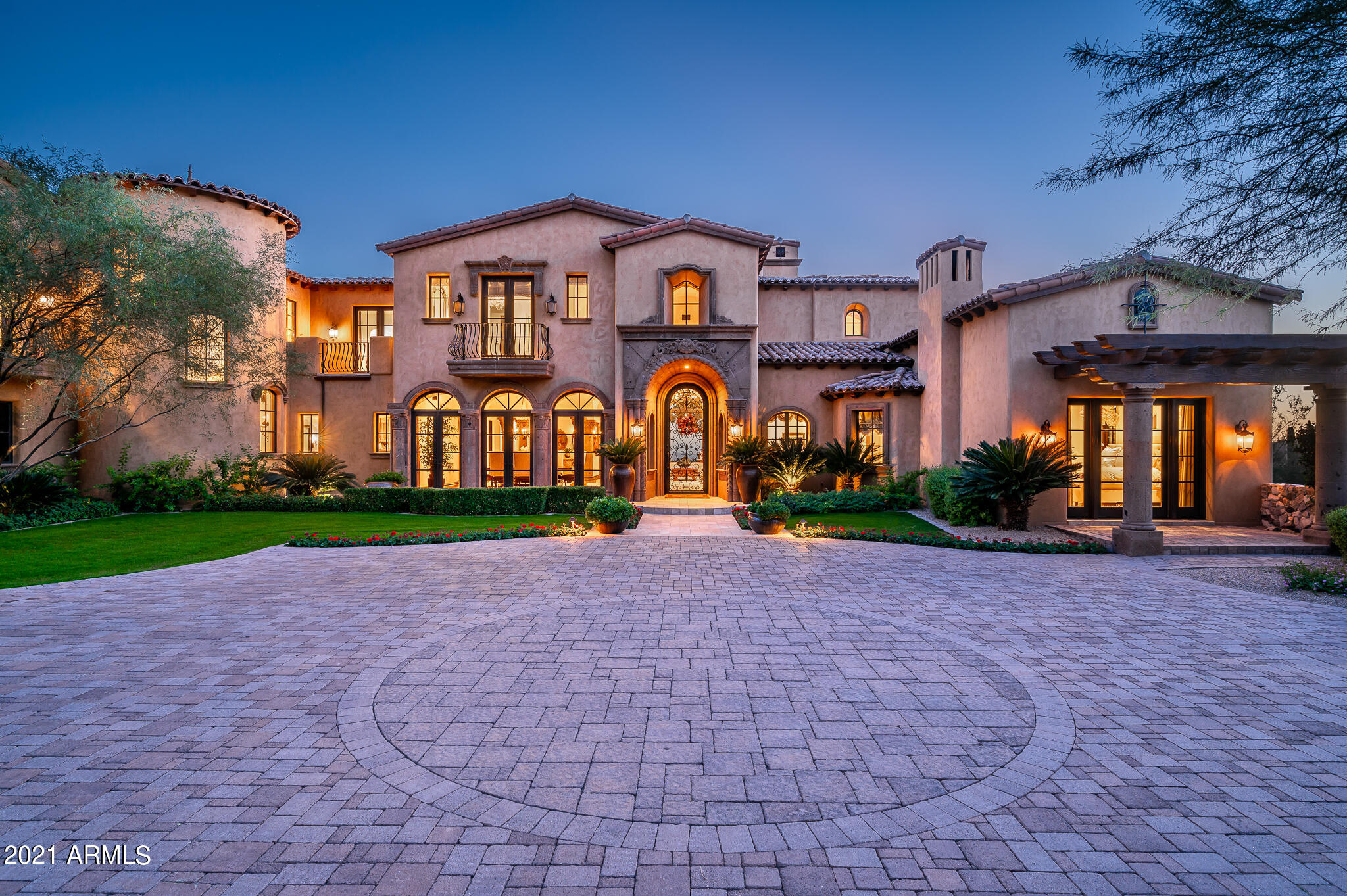 Re-introducing this elegant 4 bed/7.5 bath 12,265 sq ft Spanish Colonial Estate, perfectly placed with unsurpassed sweeping valley views in the prestigious Upper Canyon neighborhood of Silverleaf.  The spacious floorplan is thoughtfully laid out with exquisite details including beautiful wood beams, spectacular in-laid wood floors, and direct access to multiple outdoor living areas.  The expansive Principal Suite features a cozy sitting area, a large en-suite bathroom, dual custom closets, plenty of storage and calming views of the pool, mountains, and city beyond.  The gourmet kitchen is stunning with dramatic valley views, gorgeous brick ceilings, a large butler's pantry, multiple granite islands, and dining area to accommodate any gathering, large or small.  Outdoors is an...MORE Arizona entertainers dream, with a kitchen, fire pit, water features, and a breathtaking viewing deck.  Other noteworthy features of this remarkable home include a large game room next to the family room / kitchen area, an en-suite office, a second guest kitchen, large laundry room, theater room, custom wine cellar and upstairs offers a bonus/flex room and so much more! This home is perfection inside and out!