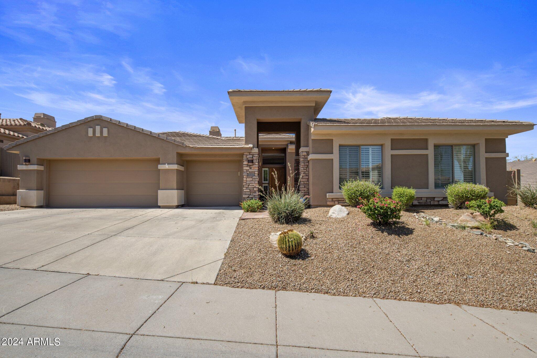 This single level home is located within private guard gated Cimarron Hills. Its split floor plan includes a separate living and dining room and family room that opens to the center island kitchen w/Alder cabinets. The primary suite includes a nice bath with separate ceramic tiled shower, tub, double sinks and a walk-in closet. The home includes plantation shutters and a computer work or study station outside the guest bedrooms. The covered patio overlooks the low maintenance yard with a heated pool and spa. The 3 car garage includes built-in storage cabinets.