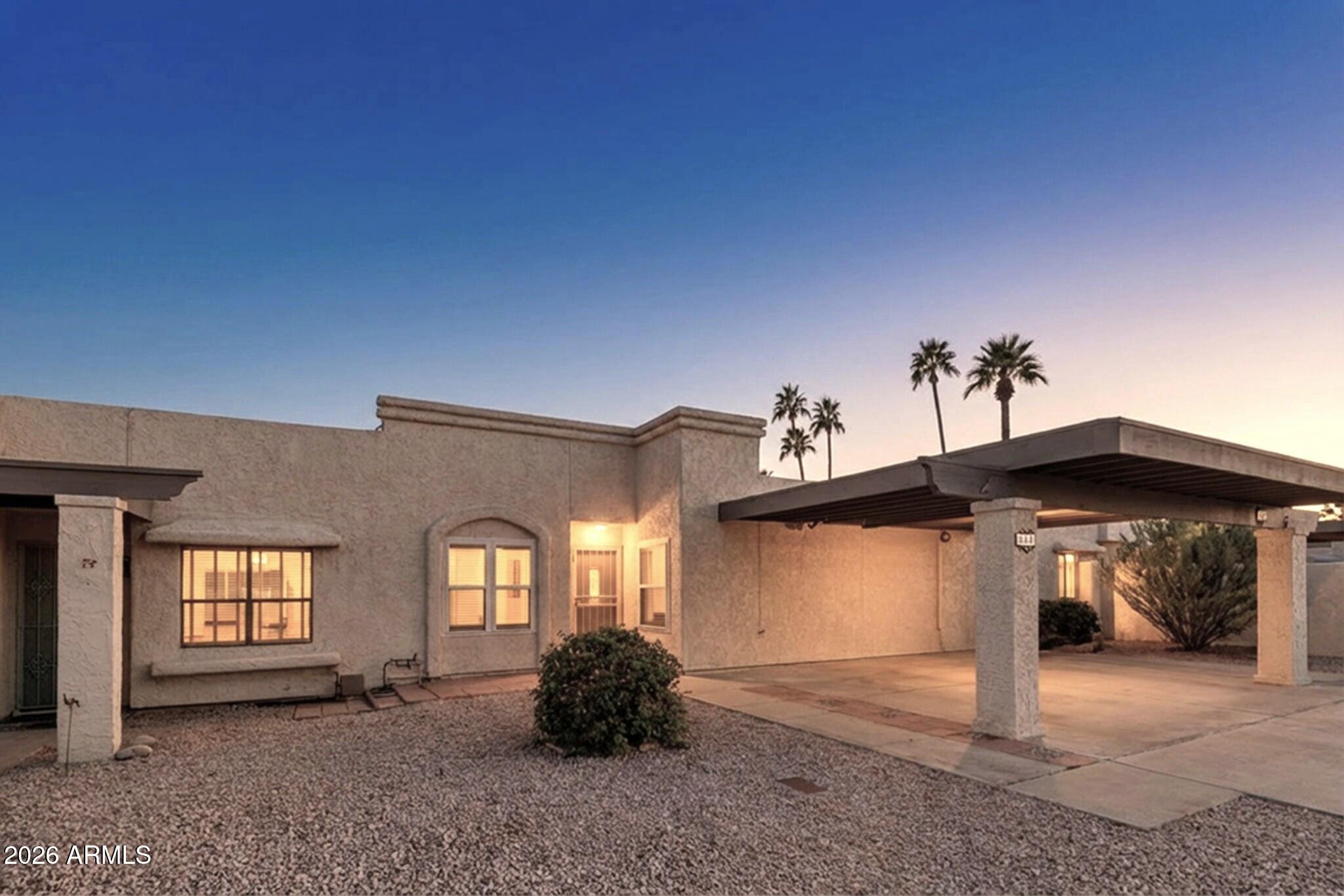 Move in Ready, Clean, Newer HVAC & Windows. PRICED for Quick Sale. Below Comps, Get here before we raise the price. Raised Panel Hardwood Cabinets, New Carpeting w/Upgraded Pad, New Interior Paint, Large Patio, Separate Laundry Room, Neutral Tile, & More. Feels like TWO MASTER BEDROOMS. Fountain of the Sun is a Master Planned Community w/Country Club/Golf, Pools & Spas, Lakes, Restaurant, Guarded Front Gate, Pickle Ball, Bocce Ball, Gym, Billiards, Library, Horseshoes, Arts/Crafts, Cards, Shuffleboard, Walking Paths, Bicycling, Community & Off Site Activities & More. Community is 55+ w/Friendly Neighbors. Close to Hospitals, Malls, Freeways, Costco, Cheap Gas, Fine Dining, Upscale Shopping, Golf Courses, Saguaro Lake, Salt River, Swap Meets, Casinos, & Buffets. HURRY, WILL NOT LAST!!!