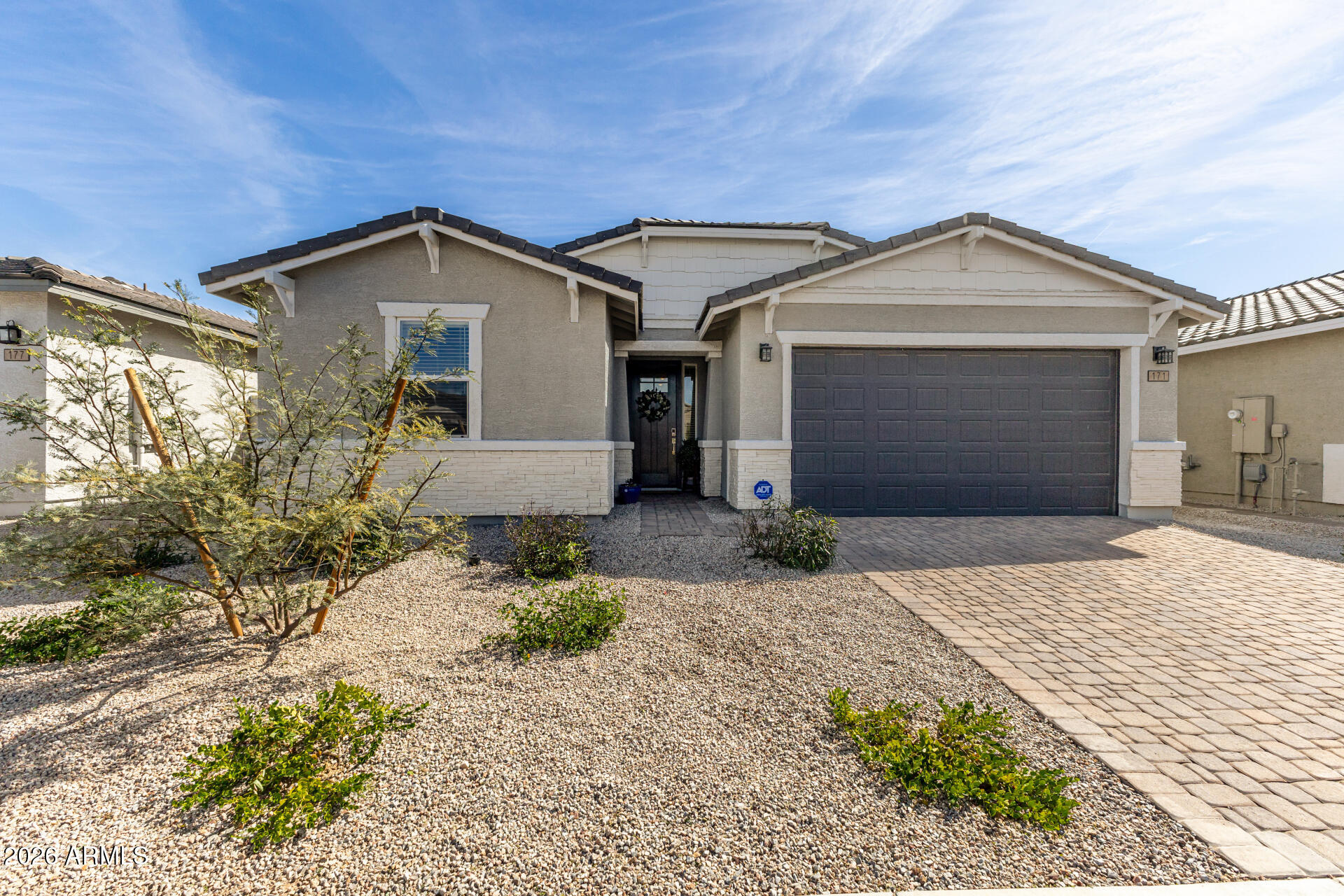Welcome to this stunning 4-bedroom, 3 full bathroom home located in the highly desirable gated community of Silva Farms. Less than one year old, this exceptional residence features the LARK floor plan -- the largest square footage this builder offered -- and the only LARK currently available in the community, as the builder is no longer constructing this model in Silva Farms.
Thoughtfully designed with modern finishes and soaring high ceilings, this home offers both style and functionality. The spacious layout includes a versatile teen flex room, perfect for a media space, study area, or additional living room. The updated guest bathroom adds a fresh, contemporary touch, while the open-concept design creates seamless flow for everyday living and entertaining. Ideally situated near shopping, convenient freeway access, and the new Goodyear High School, the location offers both comfort and convenience.
Silva Farms residents enjoy resort-style amenities including a community pool, clubhouse, splash pad, scenic walking paths, and the added security of gated entry.
***Home Warranty transferable to new buyer, and expires 7/2030*** 
***Preferred mortgage lender is offering a FREE 1 year interest rate buy down***