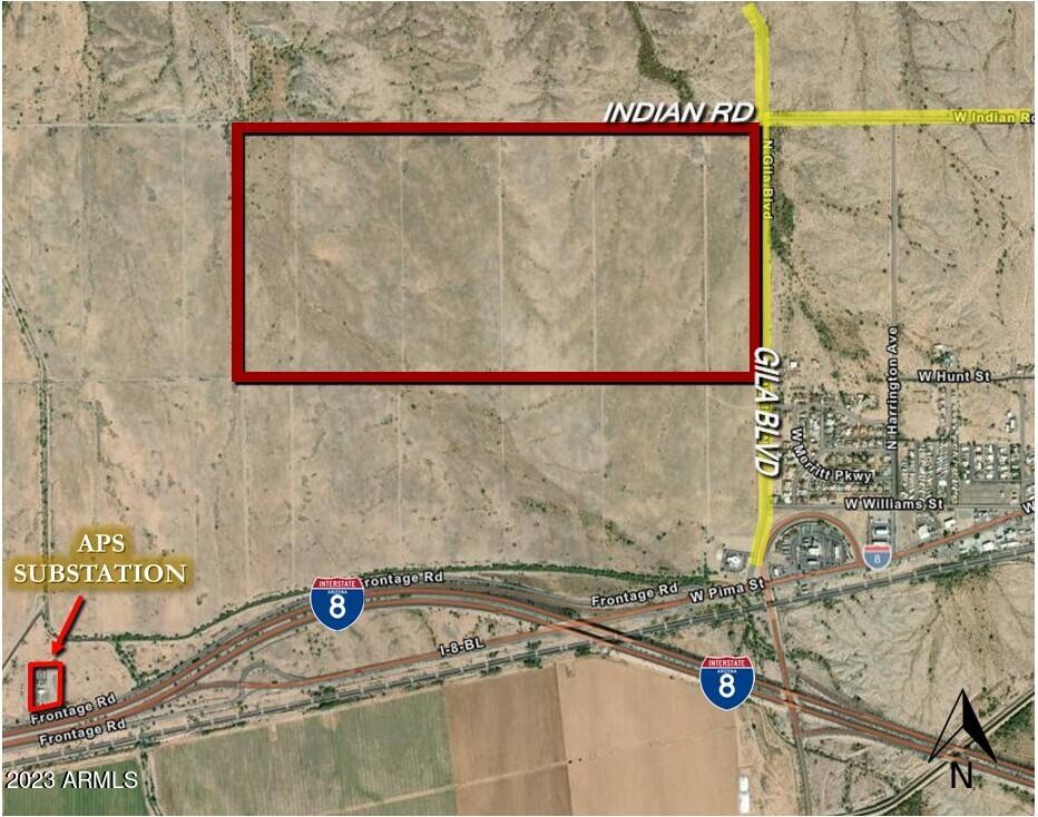 Ideal data center site. * High speed fiber optic line 1/2 mile from the property. * APS Substation 1/2 mile from the property. * 
Southwest Gas to the site. * Paved road access. *
Town of Gila Bend water and sewer to the property. * Located in the Arizona Opportunity Zone.