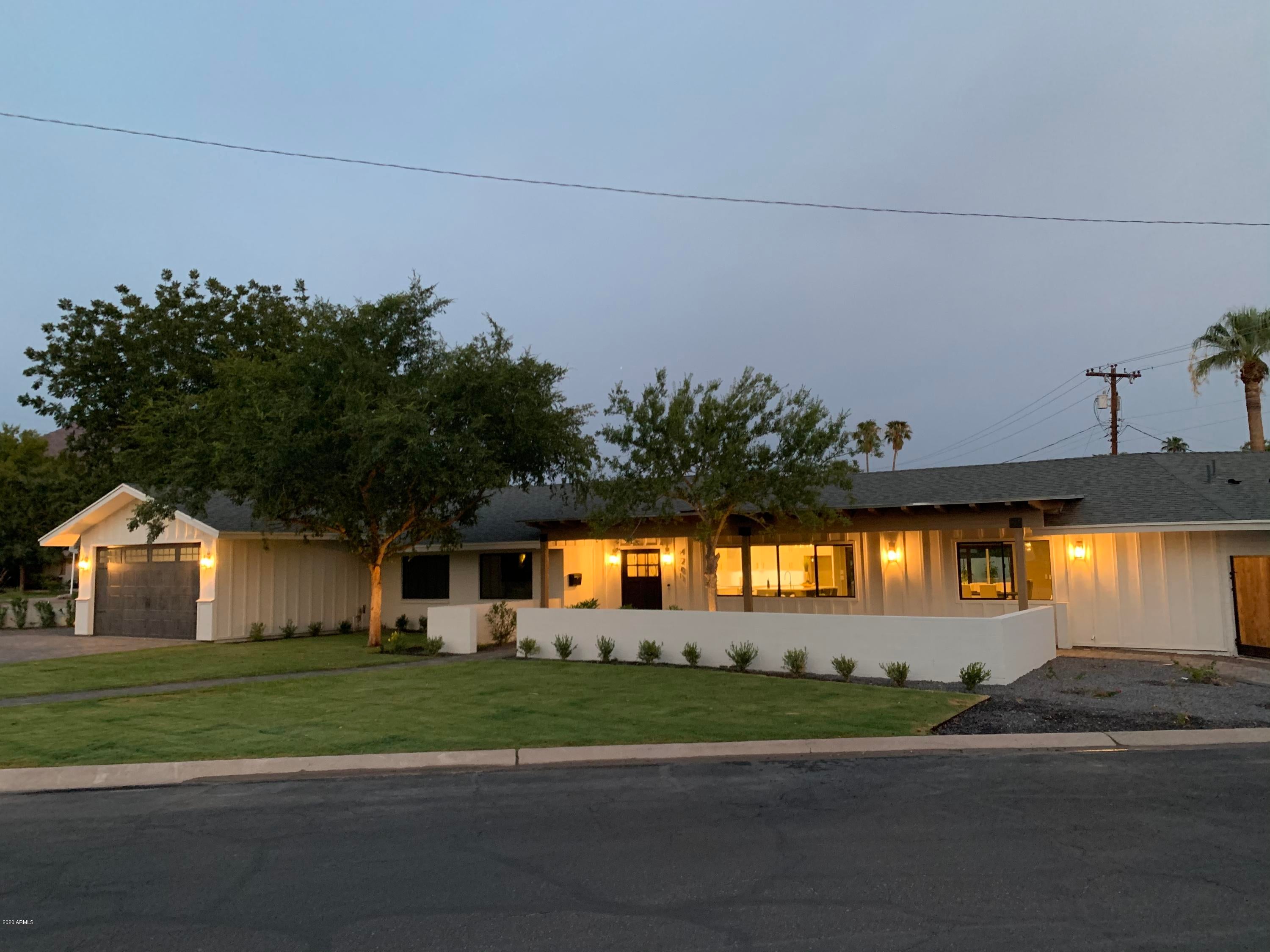 This completely renovated modern farmhouse is right in the heart of Arcadia!  All new HVAC, electrical, & plumbing throughout the entire home.  The main entry of the home takes you into the great room with beautifully vaulted stained wood ceilings that sits in the middle of a fantastic split floor plan.  
The great room looks out through a 16' wide multi-slider at the newly finished pool, with a stunning view of Camelback Mountain. 
The home also features a 900 sqft finished basement under the west side of the home (included in the overall square footage listed).
The large master bedroom has a walk in shower, soaking tub, his/hers closets & vanities.
GE Cafe Series appliances (matte white) refrigerator, range, hood, dishwasher & microwave are on backorder and will be installed prior to