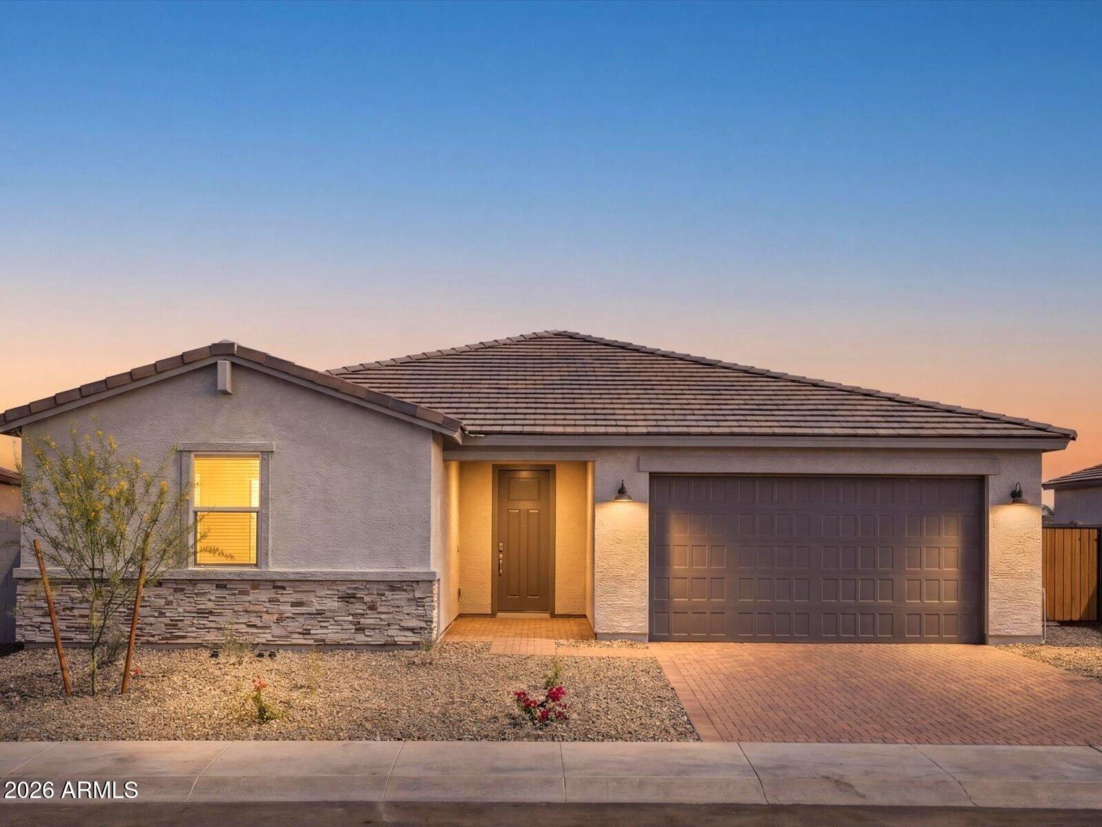 Discover the perfect blend of space, style, and convenience in this beautiful NEW Amber Plus floorplan, now updated with a revised design. This thoughtfully redesigned single-story home offers 4 bedrooms, 3 baths, 3-car Tandem garage. Enjoy outdoor living with a large covered back patio. This home has a GOURMET KITCHEN, harbor earth-color cabinets, quartz kitchen counter, tile backsplash, wood-like tile floor, carpet in bedrooms! INCLUDED-washer, dryer, window blinds, refrigerator and MORE! Each of our homes is built with innovative, energy-efficient features designed to help you enjoy more savings, better health, real comfort and peace of mind.