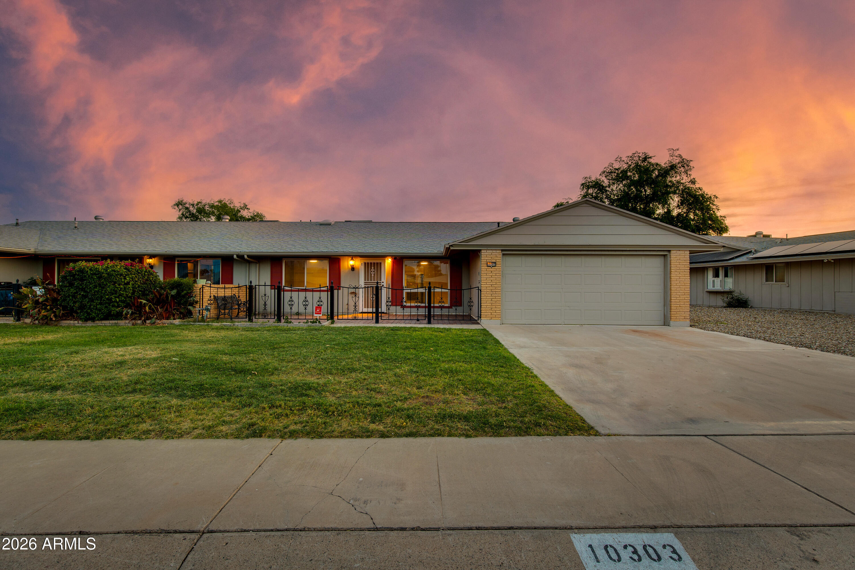 Fully remodeled Gemini/Twin home in the heart of Sun City, thoughtfully designed and remodeled by Stewart Custom Homes, blending modern upgrades with a peaceful greenbelt setting. Step inside to a bright, open layout featuring durable LVP flooring throughout, fresh interior paint, and updated systems including electrical and plumbing for added peace of mind. The chef-inspired kitchen is both functional and refined, showcasing Taj Mahal quartz countertops, stainless steel appliances, and a beautiful pass-through to the dining area--ideal for everyday living and entertaining. The home offers spacious bedrooms, including an oversized primary suite that provides a comfortable retreat. Bathrooms have been fully upgraded with custom tile showers, upscale fixtures, and modern finishes throughout. Enjoy the inviting sunroom overlooking the greenbelt, creating a tranquil space to relax and unwind at the end of the day.

Conveniently located near Sun Dial Recreation Center, offering access to a pool, fitness center, bocce ball, mini golf, and a variety of community clubs. Easy access to major highways, hospitals, shopping, and dining.

Move-in ready with high-end finishes and quality craftsmanship in a prime Sun City location.