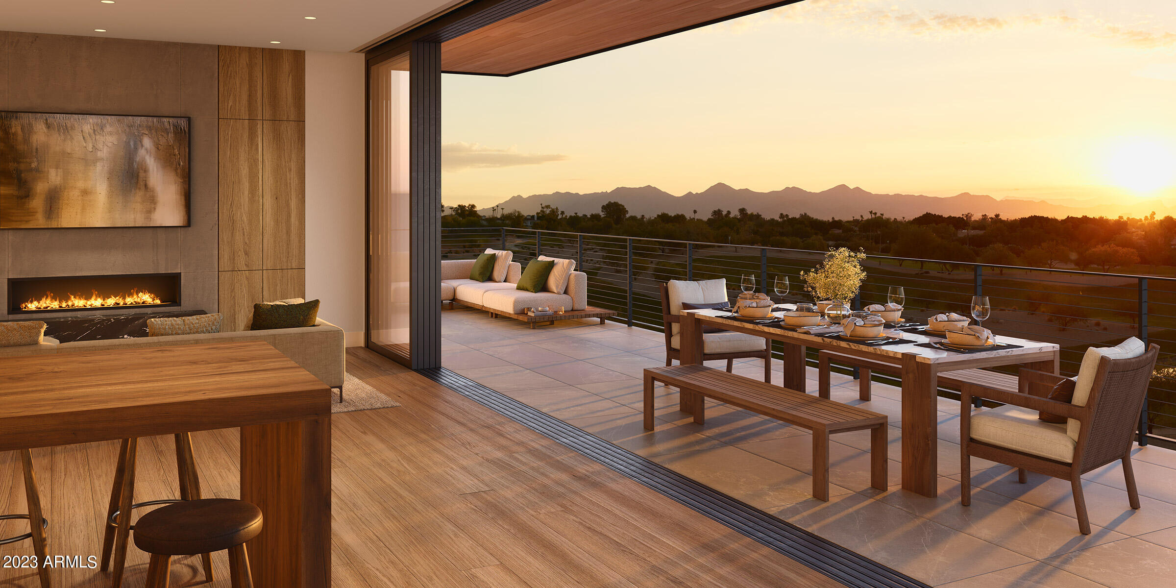 This large three bedroom plus den residence features over 1100SF of outdoor living with fireplace and extensive desert landscape. Tucked at the base of revered Camelback Mountain, Ascent is a new, private residential enclave adjacent to The Phoenician Resort - one of Arizona's premier luxury resort destination. This community incorporates the Sonoran Desert landscape directly into its design, at the most enviable location in Scottsdale. Ascent offer views overlooking the Valley & Camelback Mountain. Home designs feature contemporary architecture integrating warm, natural materials, expansive windows, and large outdoor patios. Thoughtfully designed by Nelsen Architects and Vallone Interior Design. Luxury finishes include exquisite Bulthaup Kitchens, Provenza wood floors, Sub Zero