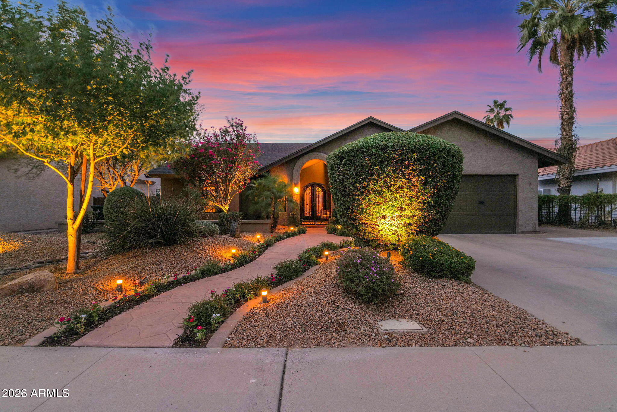 Located in the highly desirable 85254 ''Magic Zip Code,'' this beautifully maintained home offers a rare combination of privacy, flexibility, and resort-style outdoor living with no HOA. Situated on a quiet cul-de-sac, the property features approximately 1,849 sq ft, 2 bedrooms plus a dedicated office (ideal for a potential 3rd bedroom), and a functional layout suited for both everyday living and entertaining. The backyard is a true standout, showcasing over $150,000 in professional landscaping, a private pool and spa, and multiple areas designed for relaxation and hosting. A removable pool fence system with two height options provides added flexibility for safety and aesthetics, while the private courtyard entry with a custom iron front door enhances curb appeal. Continued... Additional highlights include a newer roof (December 2019), an extended driveway with ample parking, and a prime location near Kierland Commons, Scottsdale Quarter, dining, golf, and major freeways. With no HOA restrictions, this property offers exceptional flexibility for full-time living, second home use, or investment potential.