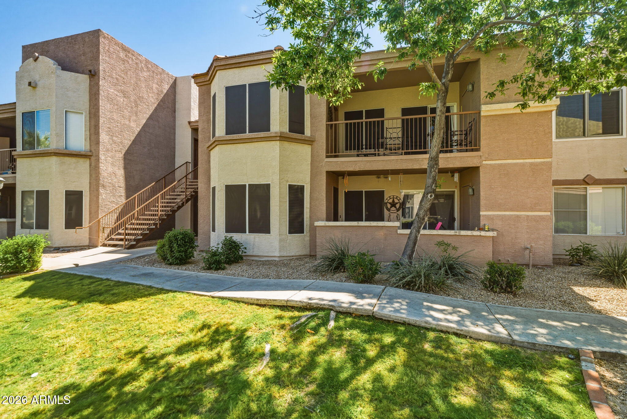 Welcome to this beautifully appointed upper level, optionally fully furnished condo in the desirable North Phoenix gated community of Cordillera! This inviting 2-bedroom, 2-bath home offers a bright, open layout filled with natural light. The spacious living area flows to a private balcony--perfect for morning coffee or relaxing evenings. The kitchen features ample cabinetry and counter space for everyday living and entertaining. The primary suite includes a walk-in closet and en-suite bath with access to front balcony. A second bedroom and full bath offer flexibility for guests or a home office. Includes a private garage and additional covered parking.

Enjoy access to community amenities such as a pool, spa, indoor racquetball court, community BBQ's, and fitness center. Conveniently located near shopping including Desert Ridge and Kierland, dining, hiking trails, walking paths and freeway access.

Perfect for first-time buyers, seasonal residents, or investors--don't miss this opportunity!
