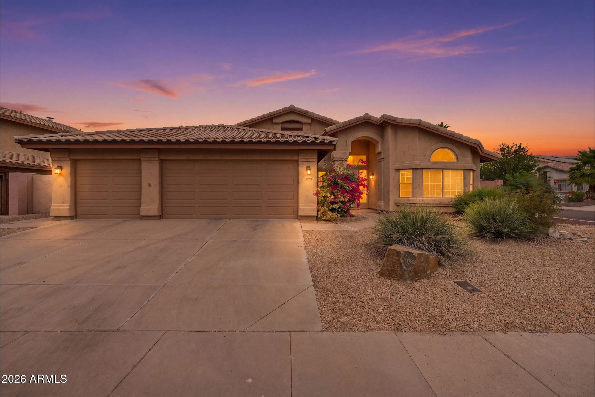 Exceptionally cared for single-level home in the vibrant Mountain Park Ranch community in Ahwatukee! Spacious and functional floorplan with 4 full bedrooms and a 3-car garage. Paid-off solar panels offer significant energy savings, and roof redone in 2023 gives added peace of mind. Elegant kitchen showcases granite countertops, stainless steel appliances, pendant lighting, and a large island with breakfast bar. Primary suite includes direct backyard access, dual sinks in bathroom and a walk-in closet. Enjoy your backyard with low-maintenance landscaping, covered patio, and built-in BBQ, great for relaxing or hosting gatherings. Located in award-winning Kyrene School District and Desert Vista High School boundaries! Outdoor enthusiasts will love being just minutes from South Mountain Preserve for hiking and mountain biking. Mountain Park Ranch community offers residents access to exceptional amenities including multiple community pools, pickleball & tennis courts, as well as playgrounds and picnic areas.