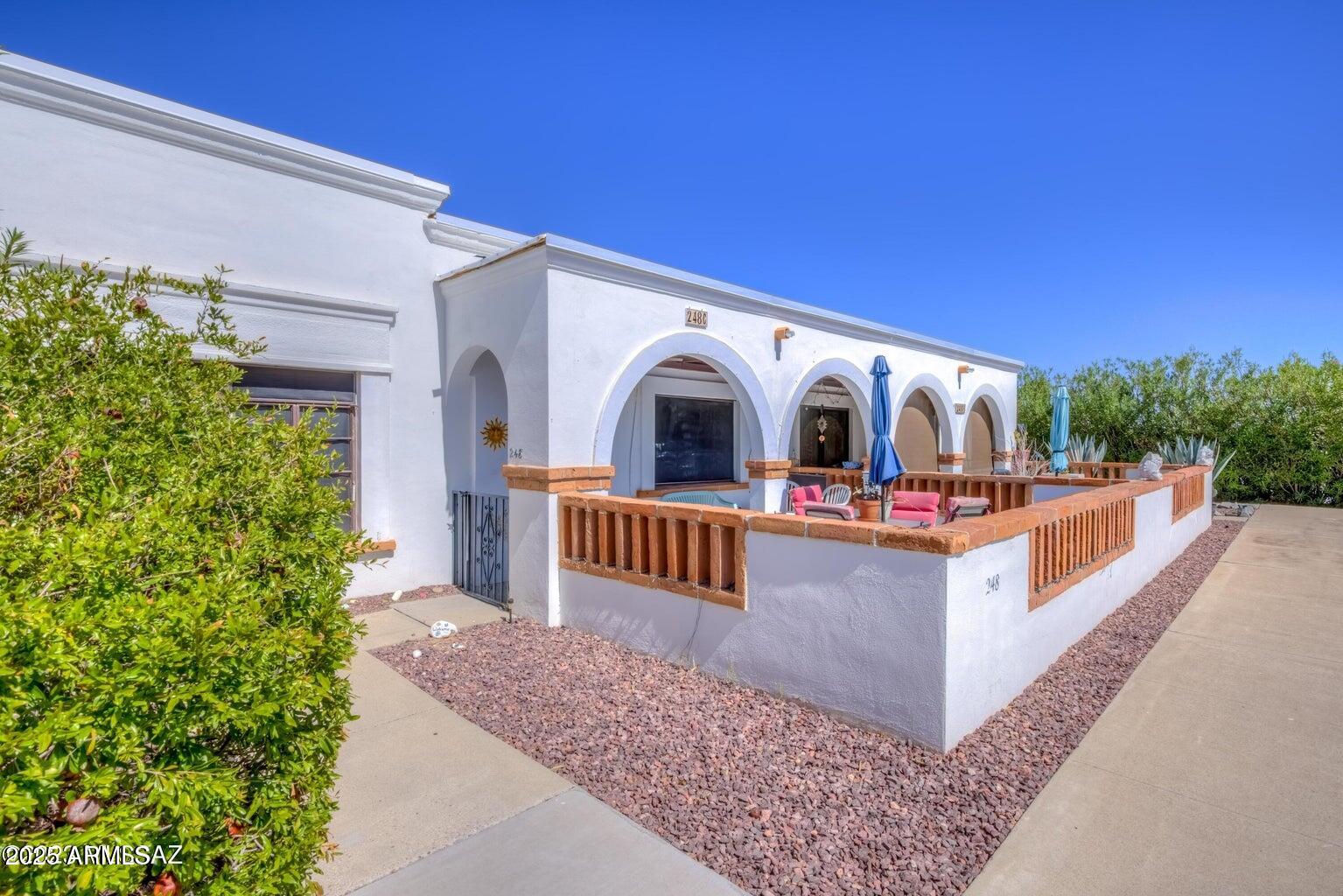 Welcome home to this charming Villa, tucked away in one of Green Valley's most desirable 55+ communities. Bursting with Southwest character and easy living comfort. This delightful residence offers the perfect balance of coziness, convenience, and resort-style amenities. Perfect as a winter retreat or a year-round haven. This darling Villa is ready to welcome you home. Did I mention close to shopping, grocery stores, and many restaurants?
Don't wait. Nothing like living your dream...... The monthly HOA fee covers the community pool, water, sewer, trash pickup, and exterior maintenance. This maintenance encompasses the roof, doors, exterior painting, landscaping, HVAC systems, and water heaters. With the convenience of simple living, you'll have more time to explore and enjoy all the activities available at Green Valley Recreation. Why rent when you can own your own villa?