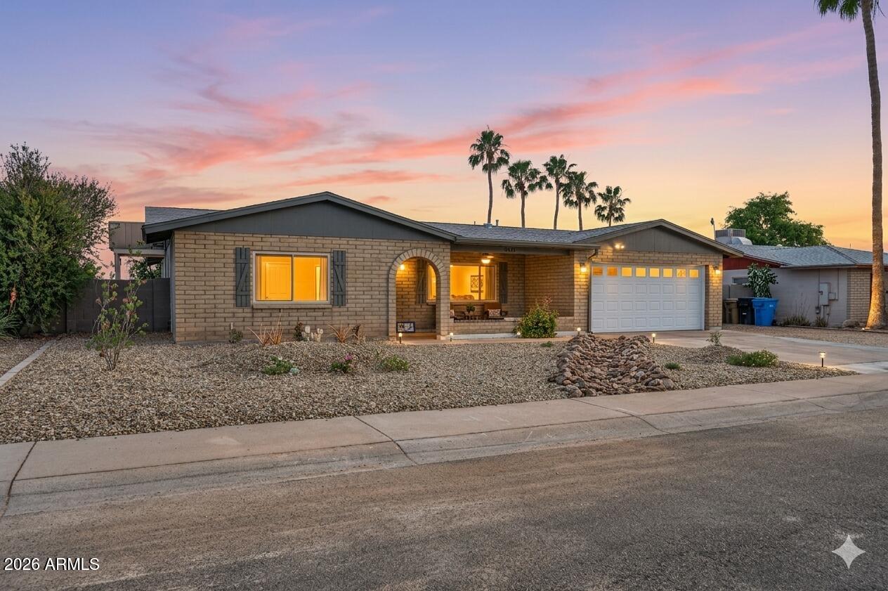 Reata Village is one of Glendale, Arizona's last quiet no-HOA pockets of 1970s block-built ranches. This 1,817 sq ft single-story is the one that's been done right. Layered 2022, 2024, and 2026 updates on a solid 1979 foundation: new 2024 asphalt shingle roof with decking, fresh exterior paint, Desert King double-pane windows, owned solar panels.

Three bedrooms, 2 baths, nine-plus-foot flat ceilings. The primary suite lives like its own retreat: private exterior entrance, sitting area, walk-in closet, maple butcher block built-ins, and a fully remodeled 2022 en-suite. Two additional bedrooms, a flexible bonus space, and inside laundry. A beehive fireplace anchors the great room with formal dining and a breakfast room on either side. 22-mil LVP and fresh 2026 interior paint throughout. The kitchen runs everyday life with newer stainless steel appliances, an electric range, and a rare walk-in butler's pantry with a walnut butcher block counter and custom shelving.

Out back is where the home earns its reputation. The play pool was fully remodeled in 2024 with new pebble, RGB lighting, auto-leveler, custom cover, and all-new equipment. A new gazebo on a poured concrete pad. Mature citrus trees from 1979 share the lot with newer 2021 plantings. Full xeriscape on a Hydrawise smart irrigation controller. Three distinct outdoor zones for morning coffee, quiet evenings, and weekends with friends.

Smart and efficient: Honeywell thermostat, Ring doorbell and flood cameras, Ethernet in every room, heat pump with annual tune-ups, new 2024 water heater.

Two-car attached garage with new 2026 insulated door and smart opener. RV gate and dedicated RV parking. Included 10x10 aluminum storage shed. Minutes to Loop 101, Bell Road shopping, and the Arrowhead corridor.

Reata Village stays quiet. This one is move-in ready. Reach out to Harlequin Homes Group for a private showing.