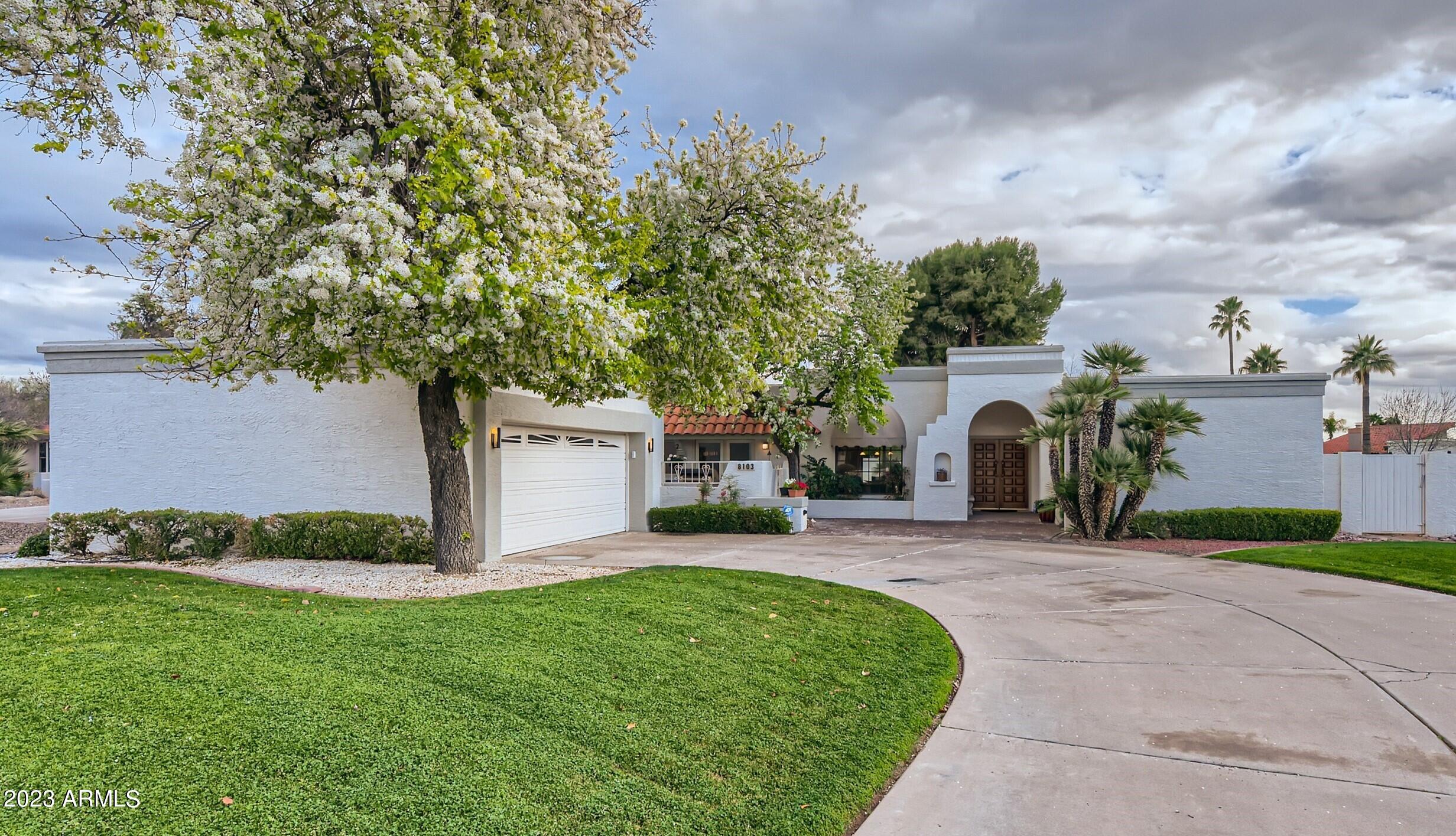 Pride of Ownership in this exceptionally maintained McCormick Ranch home.  This 4 bedroom, 2.5 bath home has a well-designed split, open floorplan.  New Glass Nano Doors installed in 2020 make the most of indoor-outdoor Arizona living.  Kitchen features large island, 2 Sub Zero refrigerator/freezer, Dacor Double Ovens, Miele Dishwasher, Dacor Cooktop and Scotsman Ice Maker.  Over a 1/3-acre corner lot with curb appeal galore.  Fresh Exterior Paint, new lighting, large, curved driveway and front entertaining patio with BBQ area.  The oversized diving pool with Baja bench was completely redone in 2022 with new pebble surface, cool deck, equipment, multi color light and Pentair phone-controlled system.   Located minutes from 101, McCormick Ranch lakes, walking paths, shopping and restaurants.