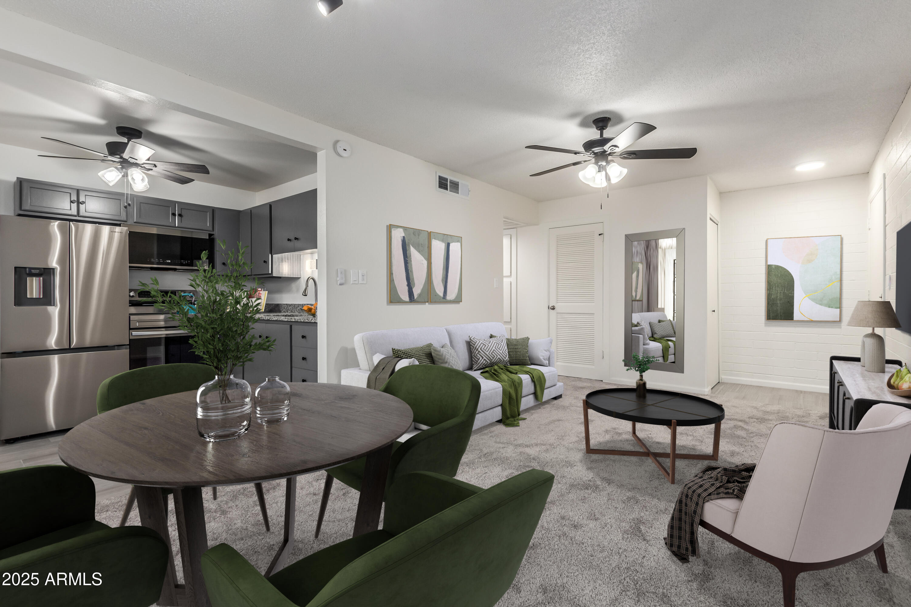 WOW! The first 6 months HOA/Co-Op fees are free. Also, seller will carry with as little as $15k down. Stylish and move-in ready 1 bed, 1 bath upstairs unit with an enclosed balcony in the Capri community -- just 2 miles from GCU, 12 minutes to Downtown Phoenix, and easy I-17 access. Enjoy new plush carpet, modern tile, new windows, ceiling fans, and updated lighting. The kitchen features granite counters, painted cabinets, under-cabinet lighting, and stainless steel appliances. The sleek bathroom includes an anti-fog mirror and modern fixtures. Relax on your private enclosed balcony. Community perks: pool, manicured grounds, and 3 brand-new Speed Queen washers/dryers in the laundry room. Includes a 3-year home warranty. Don't miss it!