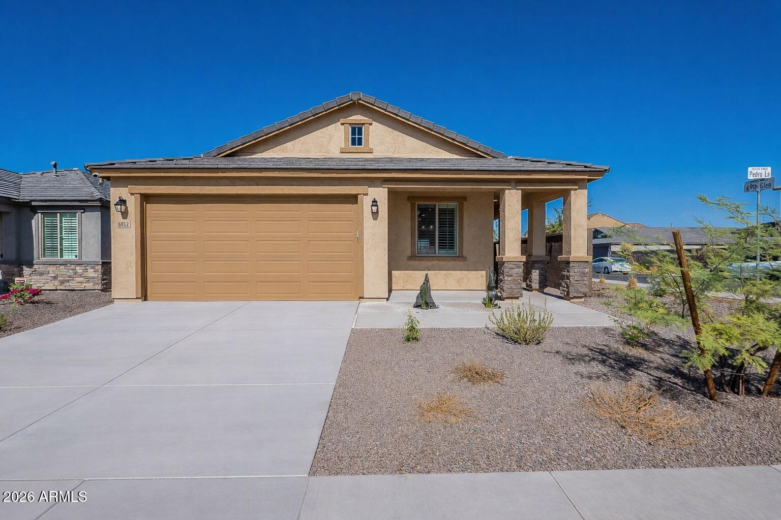 Welcome to this beautifully maintained 2022-built home offering 4 bedrooms and 2 bathrooms with modern comfort throughout. The well-designed living space features a bright living area with large windows and automatic blinds for easy light and privacy control. The kitchen includes sleek appliances, a gas range, wall oven, reverse osmosis system, and refrigerator. The spacious primary suite offers a private ensuite bath, while three additional bedrooms provide flexibility for family, guests, or a home office. Located in a quiet neighborhood just minutes from the Loop 202, with convenient access to shopping, dining, and more. Move-in ready and a great opportunity to own a newer home.