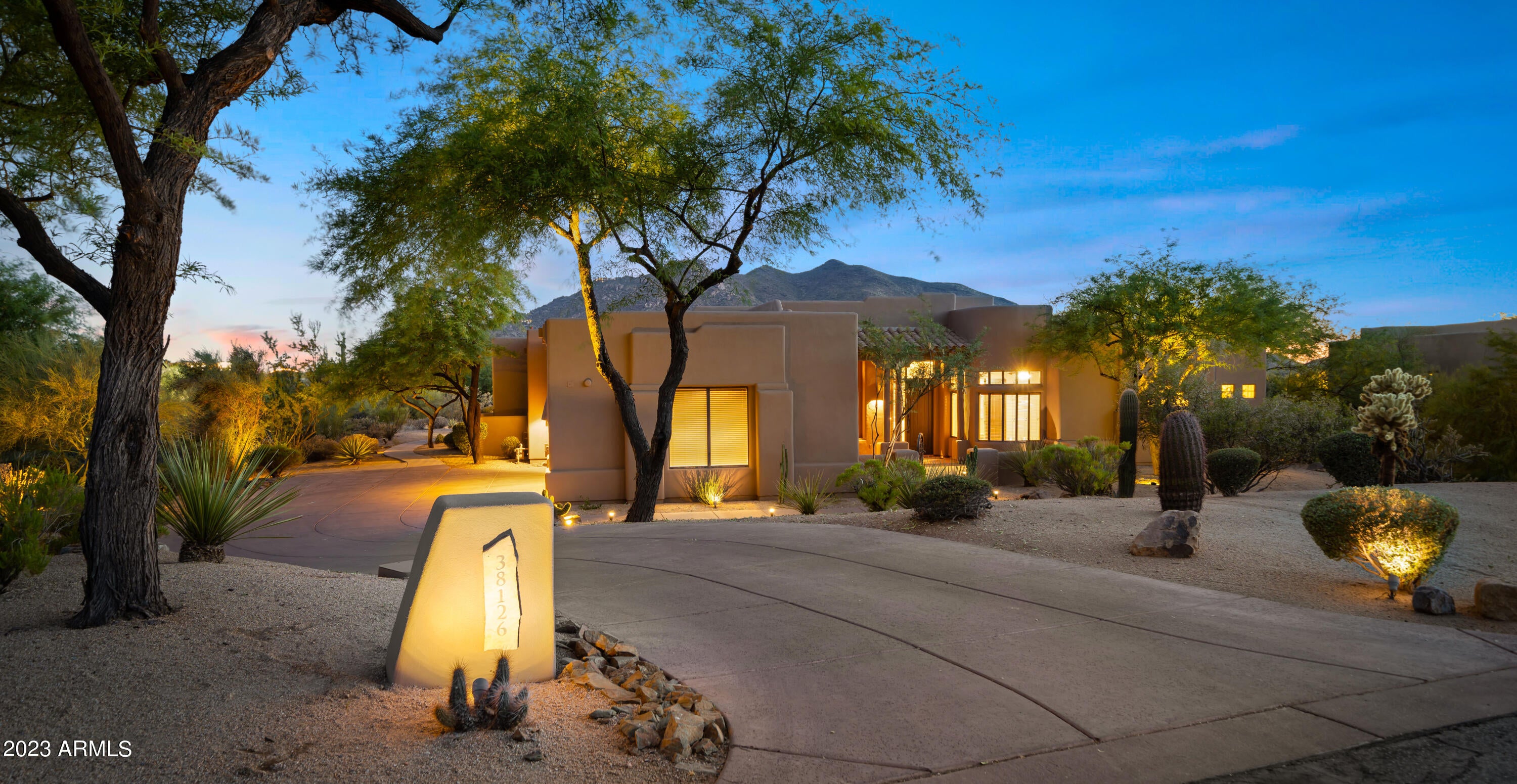 The view lot of your dreams in Carefree is now available. Come and see this fantastic 4 bed, 3.5 bath residence with breathtaking mountain views built by Calvis Wyant Luxury Homes. Offering you a well manicured desert landscape with Southwest orientation for the gorgeous sunsets, a 3-car side garage, and gated entrance will greet you upon arrival. Inside you will find a welcoming foyer which flows seamlessly into a formal dining area and great room featuring timeless porcelain tile floors, spacious  high ceilings, recessed lighting, and abundant natural light. The luxurious kitchen is worthy of a chef, equipped w/ample cabinetry, a pantry, tile backsplash, high-end appliances, newer built-in refrigerator, wine cooler, leather finish granite countertops, a large island, and the list goes o Enjoy your overly large spacious primary bedroom, offering private outdoor access, walk-in closets, and a ensuite w/dual sinks and garden tub. Finally, the wonderful and inviting backyard includes a covered patio, extended seating area, outdoor fireplace, Southwest orientation for those sunsets of perfection and a refreshing pool/spa combo perfect for the warm summer days! Literally, the home and lot of your dreams is here, don't miss out!