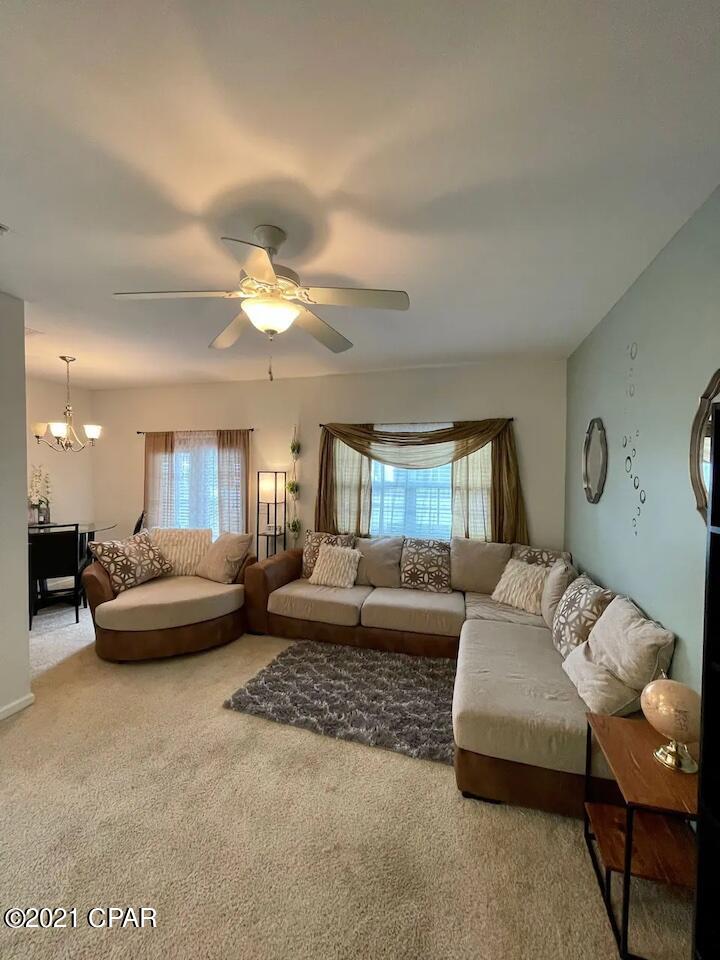Wonderfully maintained freshly painted and fully furnished townhouse in the ever-popular and gated Annabella's community. With three bedrooms and two and half baths, this centrally-located townhouse has a one-car garage, and is open and bright. The kitchen has oven/stove, dishwasher and built-in microwave and is open to the dining area and great room. The master bedroom is spacious and has a walk-in closet. The complex boasts a pool, fitness room and ponds with fountains. Sorry, no pets. Trash pick-up and internet are included in rent. This townhome is minutes to the beach, college, Pier Park, Navy base, restaurants, & more! Possible option for rent unfinished for $1,900 a month. To apply use link: https://apply.link/3BSbgF5