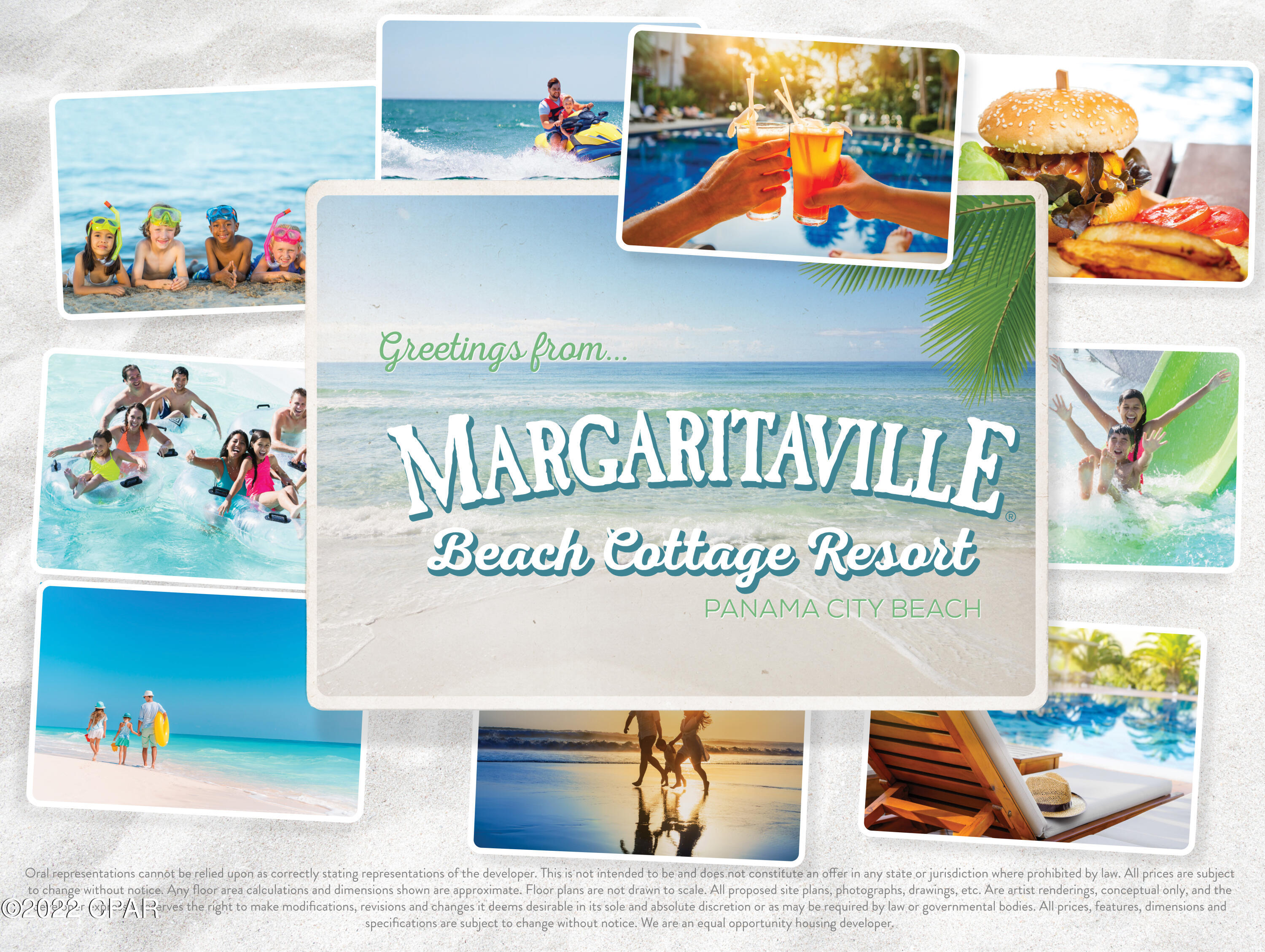 A gorgeous Gulf front home with the Margaritaville lifestyle are waiting for you here! Watch the sun set from all 3 levels of this new construction, 6 bedroom plus bunks, 6 ½ bath home. Margaritaville Beach Cottage Resort offers homeowners a chance to live the dream of owning at Margaritaville and the opportunity to share that dream with vacationers eager to book a stay here! You'll have a hard time deciding which way to enjoy the water first! You can relax in your private 8 x 17 pool overlooking the Gulf, enjoy the huge resort pool, take a trip around the 425 ft long lazy river or walk just a few steps down your private dune walkover to the emerald green waters of the Gulf. The Oasis floorplan features 3,784 sf of heated/cooled space perfectly designed to fit your every need. On the first level, you'll find a spacious recreation room featuring a wet bar and full-sized refrigerator and ice maker. The rec room opens to the pool deck with direct beach access. There is also a guest bedroom and full-sized bath on this level as well.

Take your private elevator to the second level and enjoy the spacious great room with access to another balcony with endless views of white sand and Gulf waves. You'll also find the dining area and kitchen, which features Frigidaire Professional Appliances, 36" gas range, quartz countertops and maple cabinets. There are 2 additional guest bedrooms on this level, each with a private bath, and a laundry area and another half bath as well.

Continuing to the third level, you'll find a primary bedroom with stunning Gulf views, a walk-in closet and access to a balcony overlooking the primary bath with double vanities and a walk-in shower. There are two additional bedrooms and bathrooms, as well as a bunk area.

The Oasis plan offers a two-car carport, as well as three additional spaces. Finishes include maple cabinets, quartz countertops and luxury vinyl plank flooring throughout. You will be able to select from one of three custom-curated Margaritaville Design Collections which provide everything from interior finishes, furniture, housewares, and more. Once you make your pick, sit back, relax and we'll take care of the rest.

Margaritaville Beach Cottage Resort will feature an on-site restaurant and poolside bar, pickleball court, game lawn, hammock grove and movies by the pool for you and your guests. This resort will be a premier destination and will offer you and your vacation rental guests a unique opportunity to enjoy luxury resort amenities with all the comforts of a beach front single family residence.

A 15% minimum deposit is due after signing and the remainder due at closing. We are using a builder contract which will be provided for your review along with all association and club documents.