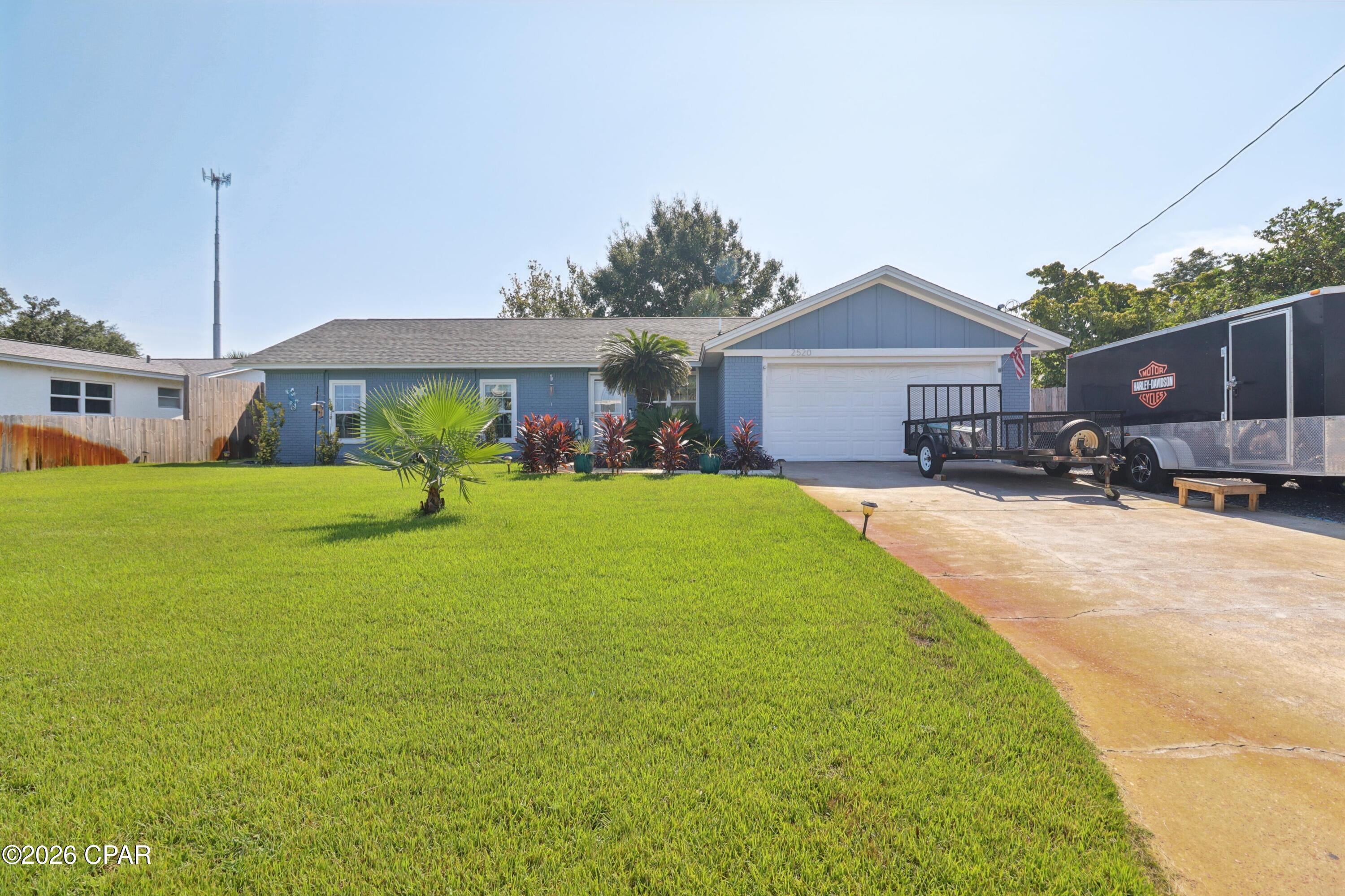 Beautiful updated Pool Home. This is an updated 3-bedroom/2 bath home offering everything you need for entertaining. The home includes new flooring, bathrooms, and a new large updated kitchen. The kitchen features stunning quartz countertops, new refrigerator, microwave and plenty of cabinet space and modern fixtures.
Both bathrooms have been updated for a spa like feel. HVAC, refrigerator and-irrigation pump installed in 2025. Microwave in 2026. Newer 8 foot back yard fence the end of 2024 and large storage shed in 2025.
The real show stopper is the backyard oasis with a huge new paver patio and your own private in ground gunite pool that would be great for large gatherings.Home is in a highly sought after area of Panama City Beach. Close to the beautiful beaches, shopping and dining. Whether you're looking for a primary residence or a part-time residence this home has it all. Measurements are approximate and buyer will need to verify if important.