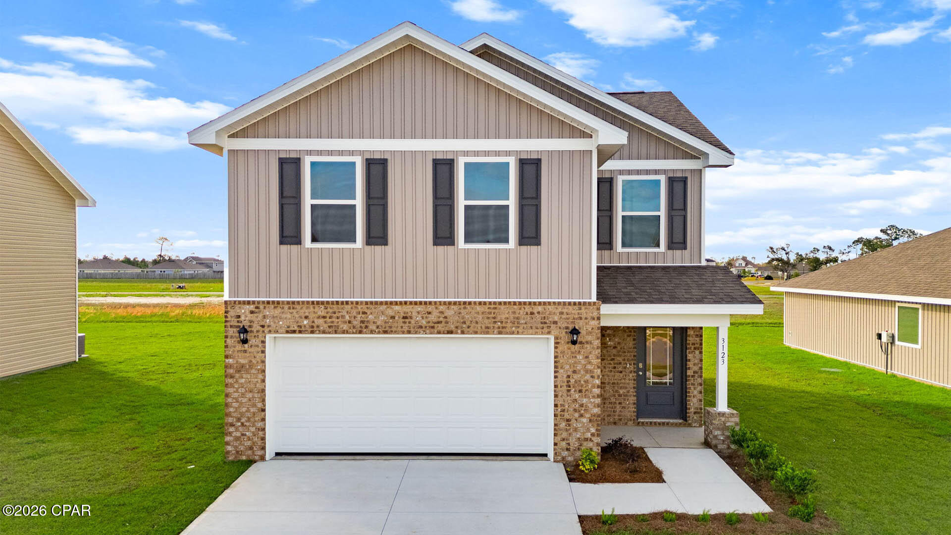 Welcome to the Taylor, a new home floor plan at Hodges Bayou Plantation in Panama City, Florida. The Taylor floor plan is a spacious 2-story 4 bedroom, 2.5 bathroom, with 1,722 square feet and includes a two-car garage. When you walk in, you will notice a spacious open kitchen, dining, and living room design. You will think of endless possibilities for laying out how your furniture will fit in this home. Stainless-steel appliances including a dishwasher, microwave, and stove are included in these homes, as well as beautiful quartz countertops and ivory, soft-close cabinets. A half bathroom is located by the front door for convenient bathroom privacy for visiting guests. EVP flooring is installed throughout the main areas, and soft, comfortable carpet in the bedrooms and stairwell which you notice as you walk upstairs.
 
All of the bedrooms and full bathrooms are located upstairs in this floorplan. The laundry room is also located upstairs making laundry day less treacherous. There are two bedrooms that have large closet spaces and an even larger walk-in closet in the third extra bedroom someone is sure to be happy about. All three spare bedrooms share a full bath with a shower/tub combo. A large double sink vanity is standard in the spare bathroom along with a privacy door separating the sinks with the toilet and shower.
 
The primary suite features ample space for a king-sized bedroom suite. The primary bathroom has a dual quartz sink vanity, with a stand up shower only, no tub and enclosed toilet for extra privacy. The walk-in closet is located within the primary bathroom and has all the space you need to get ready for your day.
 
On the exterior of this home you will notice brick on the front with vinyl siding, dimensional shingles with 30-year warranty and a concrete walkway to the front door. The porch is covered keeping you dry on rainy days. The two-car garage has a steel garage door and leads right into the kitchen and dining area to the back door. Each home in Hodges Bayou Plantation includes a fully sodded lawn to each property line and flower beds at front entry.
 
This home will come equipped with a Home is Connected® smart home technology package including QOLSYS IQ Panel, Skybell Doorbell, Kwikset Smartcode front door lock and DEAKO Smart Switches which allows you to control your home with your smart device while near or away. Our Hodges Bayou community features underground utilities making it less susceptible to damage from severe weather leading to fewer outages and more reliable service. Sidewalks line every street so you can enjoy the unbeatable Florida sunsets and sunrises on your walk to the playground with the kids or the dogs. Whatever room in this house you're in, you will feel right at home! Contact us today to find your home at Hodges Bayou Plantation!