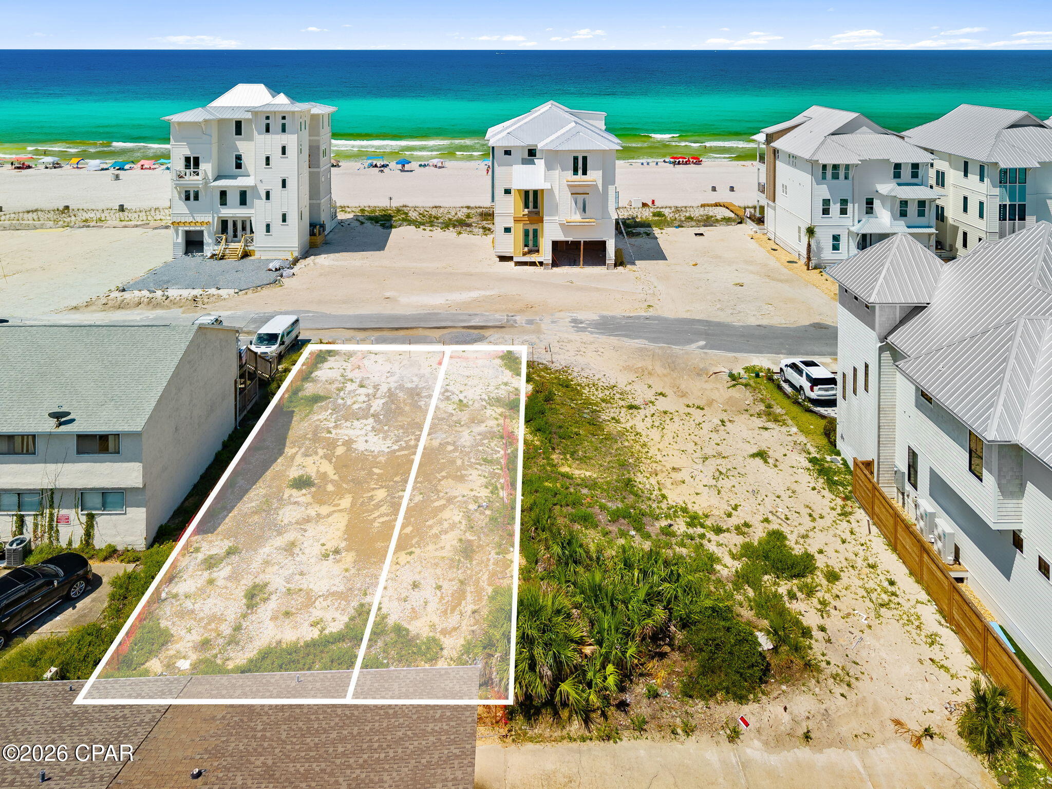 Rare east-end Panama City Beach opportunity just off the Gulf. These two adjoining parcels total approximately 45' x 100' and offer an exceptional setting for a custom beach retreat or coastal project.

Located just east of Hadley's Beach and just a short distance from the sand, this property gives you the beachside lifestyle without being tied to an HOA. Enjoy the flexibility of no HOA dues, no HOA approval process, and no neighborhood rental restrictions imposed by an association, while still being close to the water, Thomas Drive, St. Andrews State Park, Shell Island excursions, Grand Lagoon marinas, restaurants, beach bars, fishing, boating, and the quieter charm of the east end.

The property is zoned SR-2 Seasonal/Resort  and is located in Flood Zone X, adding to its appeal for buyers looking for a flexible beach-area opportunity in a highly desirable location. Buyer to verify zoning, permitted uses, setbacks, buildable envelope, utilities, lot-combination requirements, flood zone, coastal construction requirements, and any short-term rental or development requirements with Bay County.