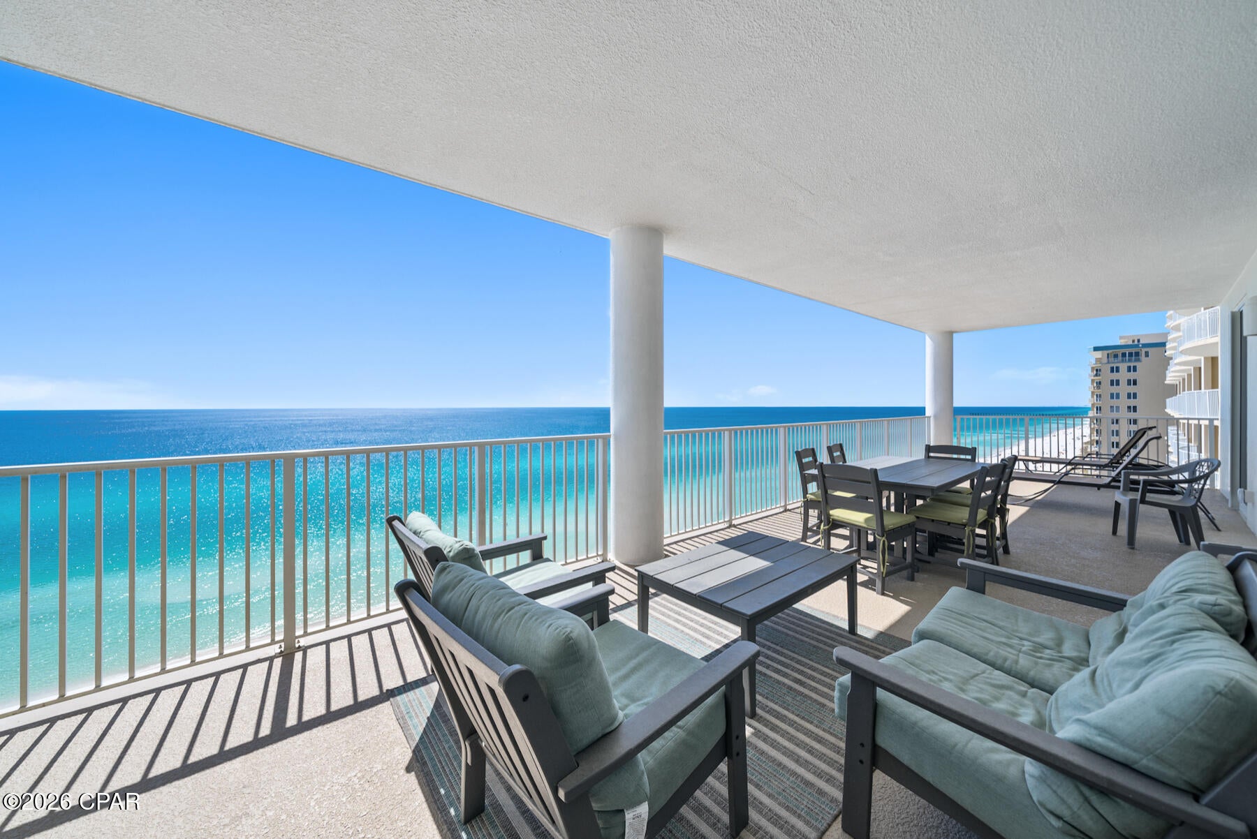 Welcome to Ocean Ritz 1503, a beautifully renovated west-corner beachfront condo offering some of the most spectacular views along Panama City Beach. With four bedrooms, four full bathrooms, two Gulf-front king suites, and one of the largest private balconies on the beach, this spacious residence delivers exceptional luxury, comfort, and unforgettable sunsets. Inside, the open-concept living area flows effortlessly toward the expansive Gulf-front balcony, creating a seamless indoor-outdoor living experience.

Located in the boutique-style Ocean Ritz Resort with only three residences per floor, this home provides a quieter, more private beachfront experience while remaining close to the area's finest restaurants, attractions, and entertainment.