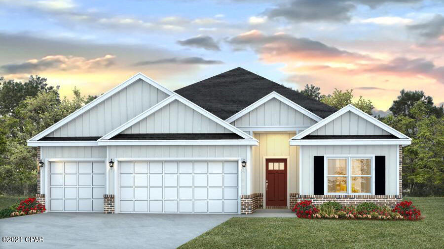The Destin is a stunning 4 bed, 3 bath, and 3 car garage home located in Titus Park! As you enter this home, you are covered by a front porch and walk in through the foyer. The home's first two guest bedrooms and one guest bathroom are just off of the foyer. If entering through the garage you will walk directly into the laundry room and then into the home's kitchen and living room area. The kitchen has granite countertops and Whirlpool Stainless steel appliances. Towards the back of the home are the third guest bedroom, guest bathroom, and main first bedroom. The home also features fabulous lighting packages, a Smart Home package, and much more. Titus Park is surrounded by a multitude of shopping centers, restaurants, and is only minutes from the North Bay and Saint Andrew's Beaches. This home comes standard with a Smart Home Technology package which includes a KwikSet keyless entry, Skybell doorbell, automated front porch lighting, an Echo Dot device, and Quolsys touch panel which can be integrated to control your lighting, thermostat, front door and so much more. 

This home is being constructed with the Zip Sheathing system, providing greater protection than a traditional housewrap from damages due to wind, rain, and extreme weather. A builder 10-year structural warranty is also included.

Pictures may be of similar, but not necessarily of subject property, including exterior and interior colors.