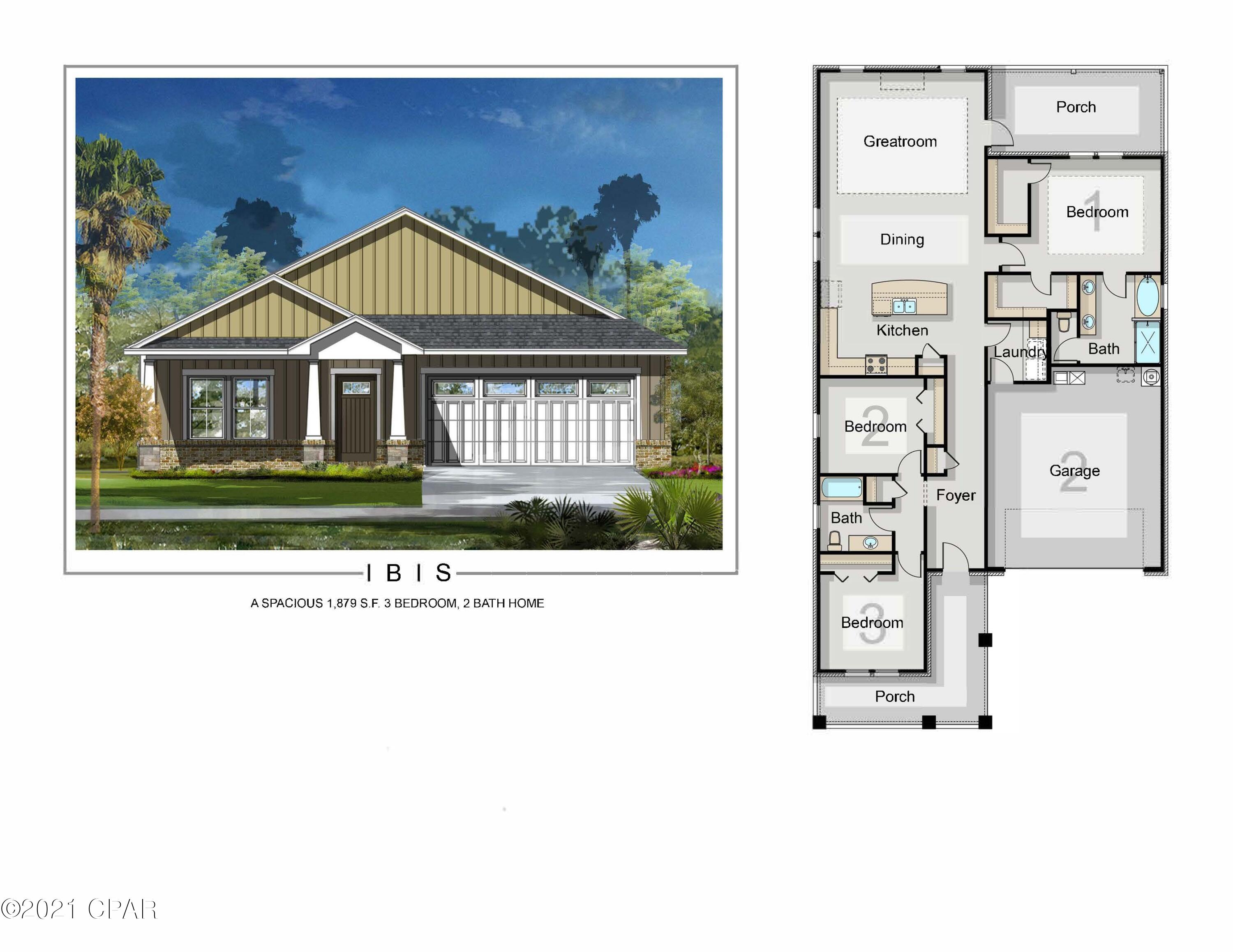 NEW CONSTRUCTION, CAMRYN'S CROSSING II subdivision in Lynn Haven, built by Southern Coastal Homes. INTERIOR of this home offers a private Foyer entrance. The kitchen with center island, custom cabinetry, & stainless steel appliances is open to the dining area & large Great Room with tray ceiling. Master Suite has tray ceiling, 2 large walk-in closets, double vanity, & garden tub.  Large covered patio just off Great Room makes this home perfect for entertaining.  Cam II offers walking park and playground.

EXTERIOR-This ALL BRICK home features a 2 car garage that leads into the laundry room, covered porches, fully sodded yard with Rain Bird sprinkler system. 

BUYER TO PAY DOC STAMPS ON DEED.

Entering for comps/ Photos not of actual house.