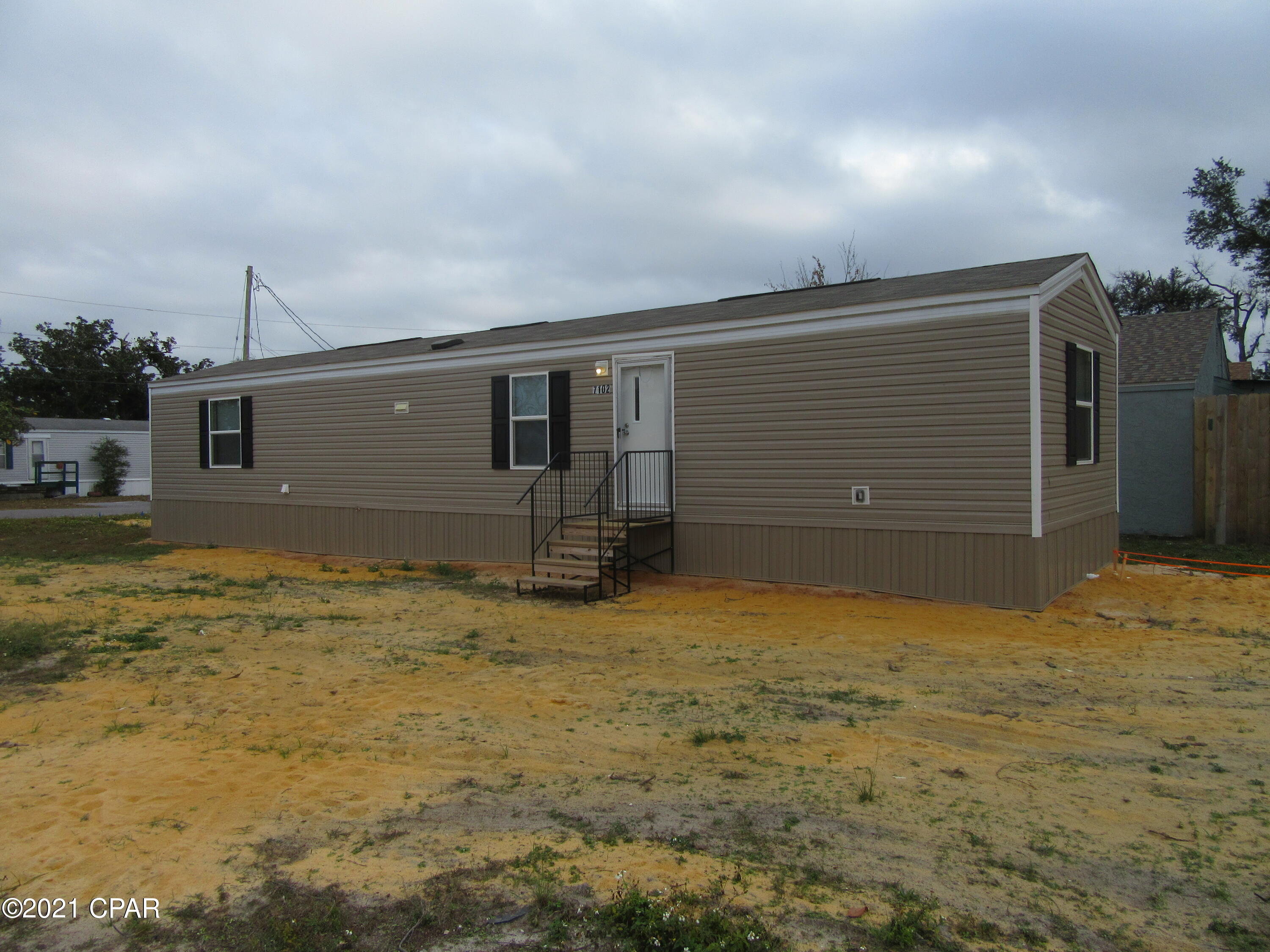 This very spacious brand new 2 bedroom 2 bath modular home centrally located in Callaway is minutes away from Tyndall Air Force Base, shopping, dining and walking distance to the beautiful East Bay. Washer and Dryer is included in the lease. Brand new amenities to include but limited upgraded appliances, fixtures and an open floor plan with vinyl wood plank flooring throughout. Situated on a large corner lot. All property sizes and ages are approximate, please measure and/or verify if important. School assignments are subject to change, please check with Bay County for most accurate information. Deposit is the same as the rent. No pets allowed.