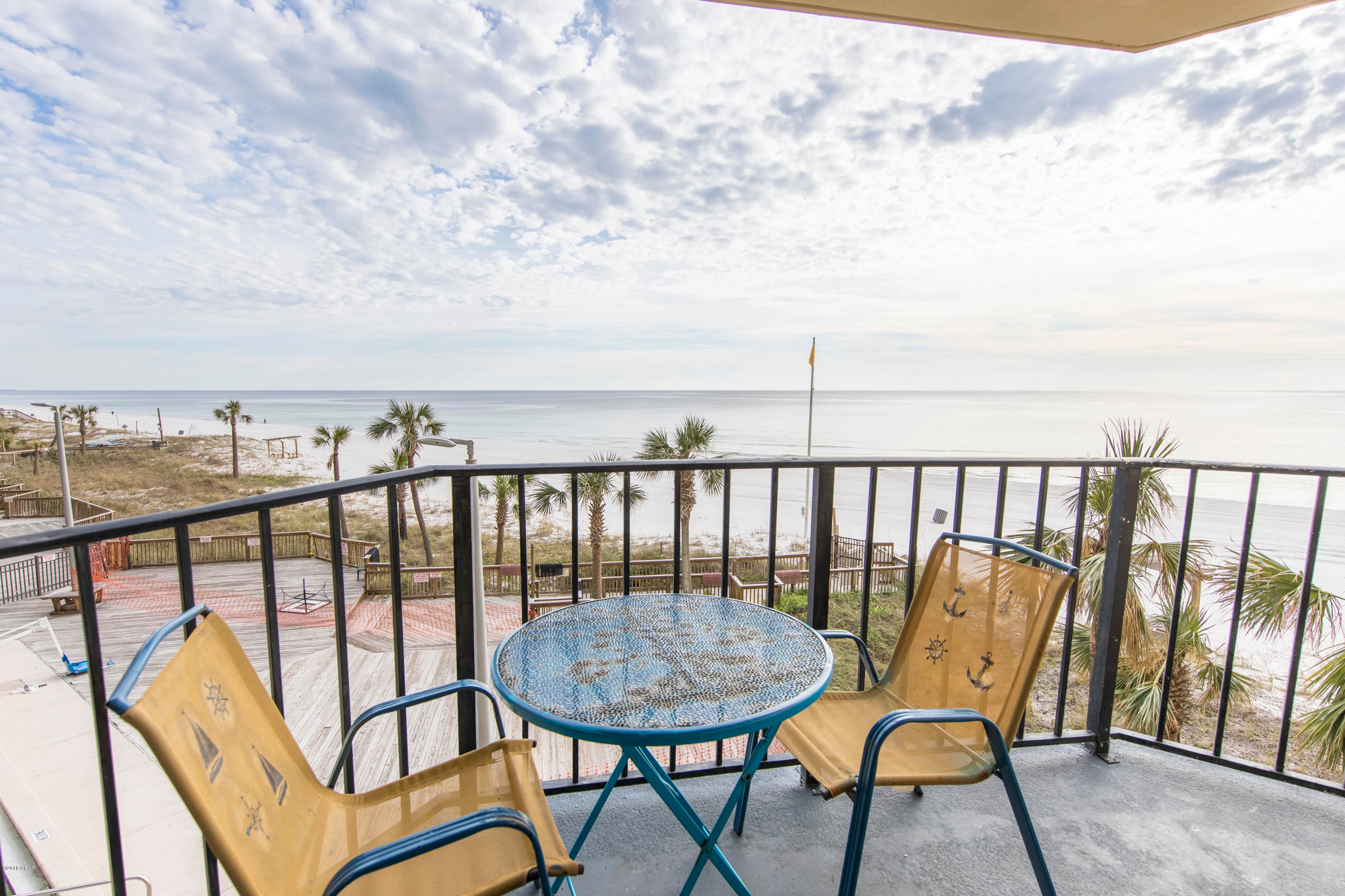Gorgeous Gulf views stretching all the way down the Beach from this 3rd floor condo at the Sunbird. This lovely FULLY FURNISHED condo is ready for you to enjoy! The Sunbird is a mid-rise condo property (only 12 floors each tower) that offers the security of a gated community, three gulf front pools, a tennis court, bar-b-que grills, and you can walk next door to Pineapple Willies!! Come see this beautiful condo today!!