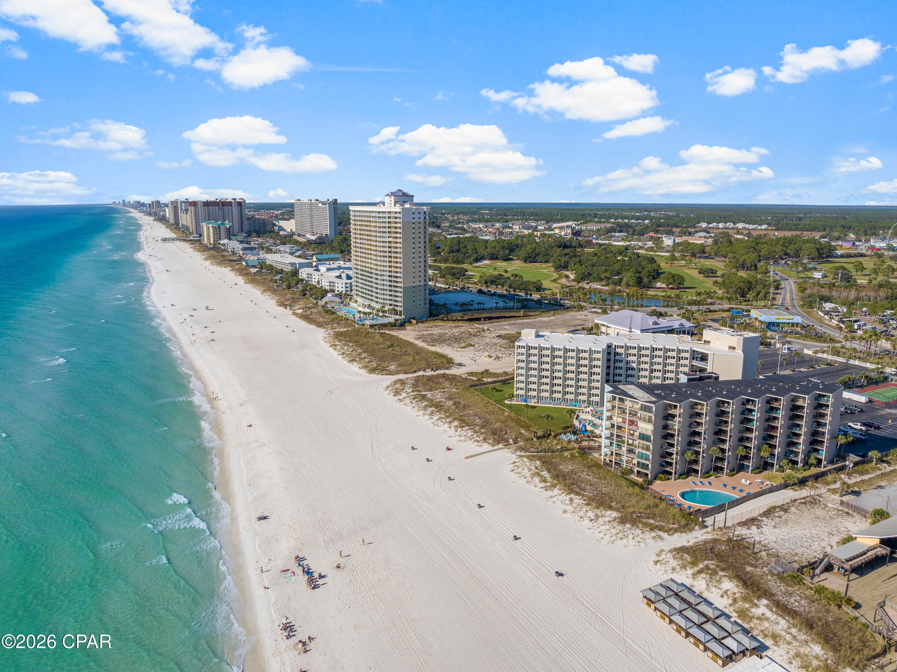 Welcome to 8817 Thomas Drive, Unit A318, a spacious and inviting studio in the heart of Panama City Beach offering a unique combination of beachside convenience, flexibility, and Florida coastal living. Unlike many traditional studio layouts, this unit offers plenty of room to spread out, with two beds, comfortable living space, a dining area, and a mini kitchen . This unit is thoughtfully arranged with an open floor plan. The light wood-plank ceiling adds warmth and coastal character, while multiple windows fill the space with natural light and offer views toward the Gulf of America. The kitchen features white cabinetry, granite countertops, and a stainless-steel refrigerator, providing for a relaxing beach getaway. The open design allows the living and sleeping spaces to flow together while still providing plenty of room to create separate areas for relaxing, dining, and sleeping. One of the best features of this condo?  It has an assumable VA loan. Whether you're looking for an easy-to-maintain second home, a convenient beach getaway, or an investment opportunity, this spacious studio offers flexibility for a variety of needs. Its efficient layout and convenient Panama City Beach location make it an appealing option for anyone looking for a comfortable, low-maintenance place near the beach. And then there's the location and amenities! You're just steps from the sugar-white sand and emerald waters of Panama City Beach and within walking distance of the newly opened World Famous Tootsies Orchid Lounge. There's also shopping, dining, entertainment, and everyday conveniences nearby. Spend the day at the beach, relax at the community pool or small kids pool, or take advantage of the fitness room and game room available to owners and guests. During high season, enjoy the convenience of a seasonal snack shack and poolside bar, and when it's time to hit the sand, beach chair rentals are available Gulf-front. Pets are also allowed on the property, adding another level of convenience for those who want to enjoy their beach getaway with their four-legged companions. Whether you're searching for an affordable way to own a piece of Panama City Beach, a weekend escape, or a property with rental history, Unit A318 offers flexibility and a price under 240k with recent updates. Come see just how many possibilities this Panama City Beach studio has to offer! Enjoy it as your own personal retreat, then rent it out when you're not using it, just as the current owners do. All furniture and appliances remain.
Recent Updates: New water heater - 2019. New electrical panel - 2026 and Completely remodeled - 2023.  Buyer to verify all measurements, dimensions, rental restrictions, HOA information, pet restrictions, amenities, and any information deemed important.to them.