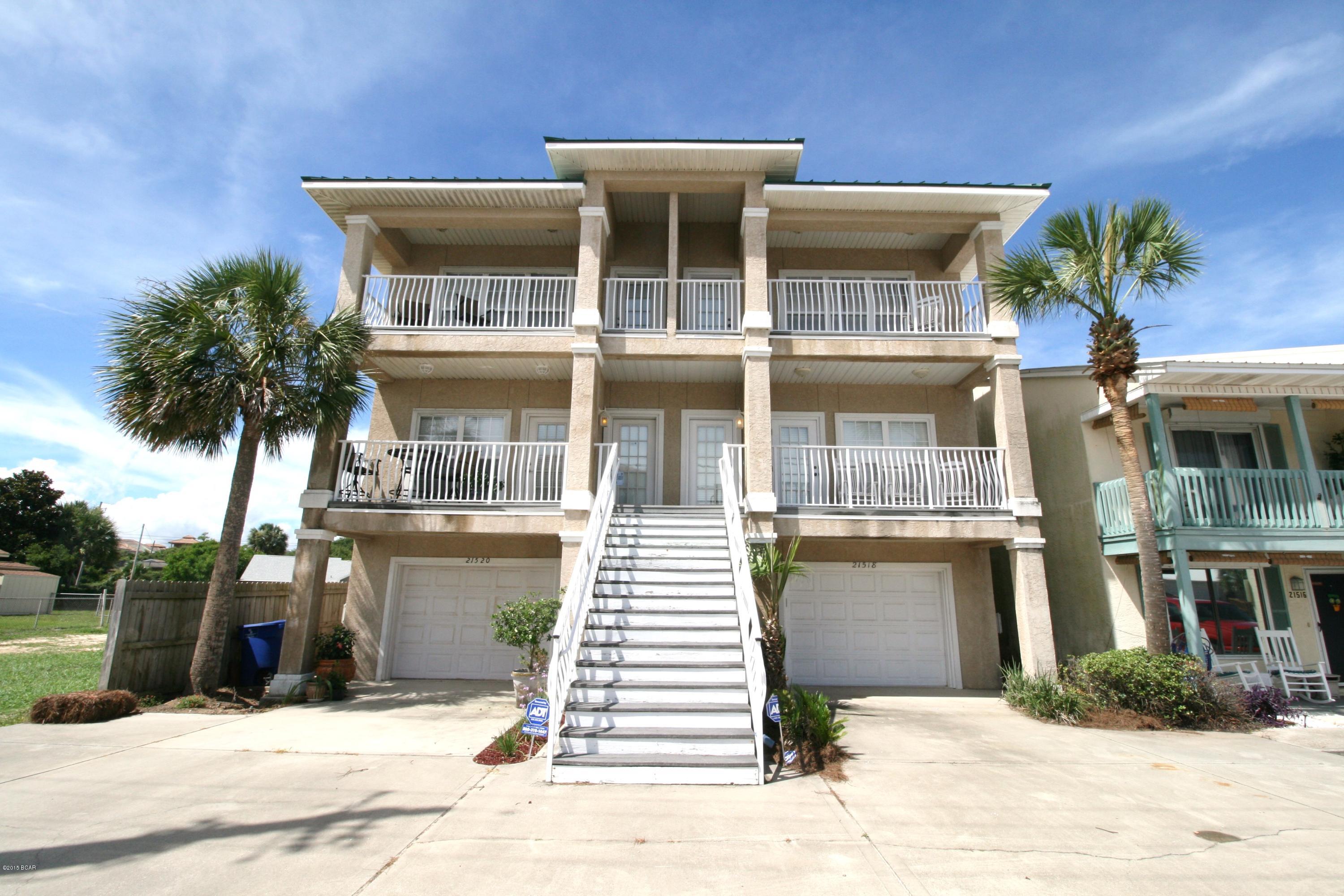 Gulf Views.. Across the street from the beach.. Great location! Rental ready but its never been rented. The first floor features a large garage and a private suite with a full bath and has all the capability of having a full service kitchen with a private entrance. The second level is the main living area with an open kitchen/dining/great room. The kitchen is equipped with stainless appliances, black granite counters and crown molding. Second level also has a bedroom and full bath. The third level is where you find the master bedroom complete with a tray ceiling, crown molding, a large Jacuzzi tub, tile flooring and a double vanity and a private balcony. The fourth bedroom is also on the third floor. All bedrooms have ceiling fans. The home has a elevator that services all three  floors. Amazing sunset views from both balconies... A/C and sewer station are NEW. **All important data must be verified. More photos to come.