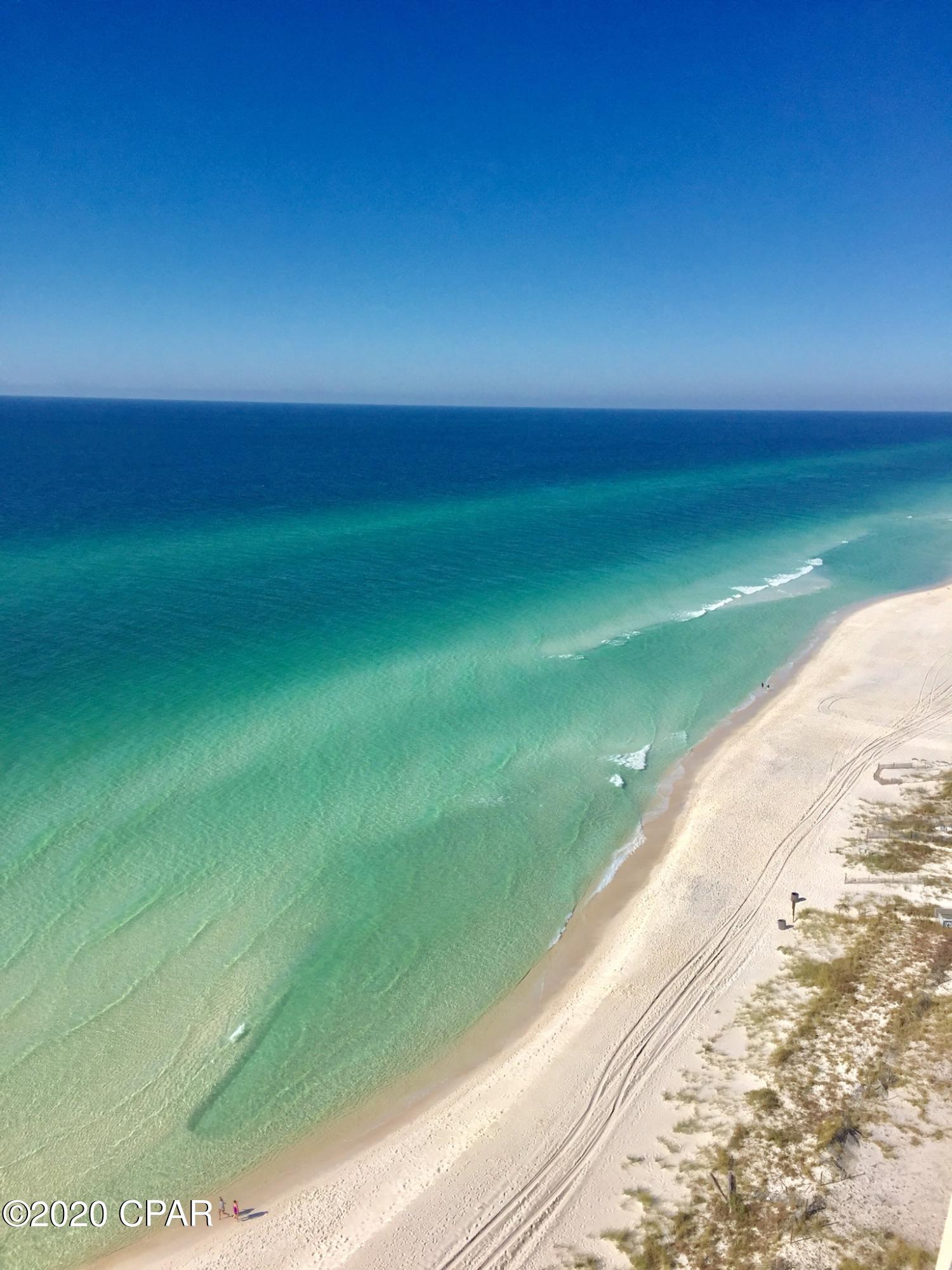 Breathtaking views from this furnished, Gulf front condo located one mile west of Pier Park in PCB! As you walk in your eyes will be immediately drawn to the floor to ceiling windows & sliding glass doors that lead out to the large balcony overlooking the emerald waters of the Gulf. Rent is $2995/month, security deposit: $4500. Washer and dryer in unit. $300 Cleaning fee