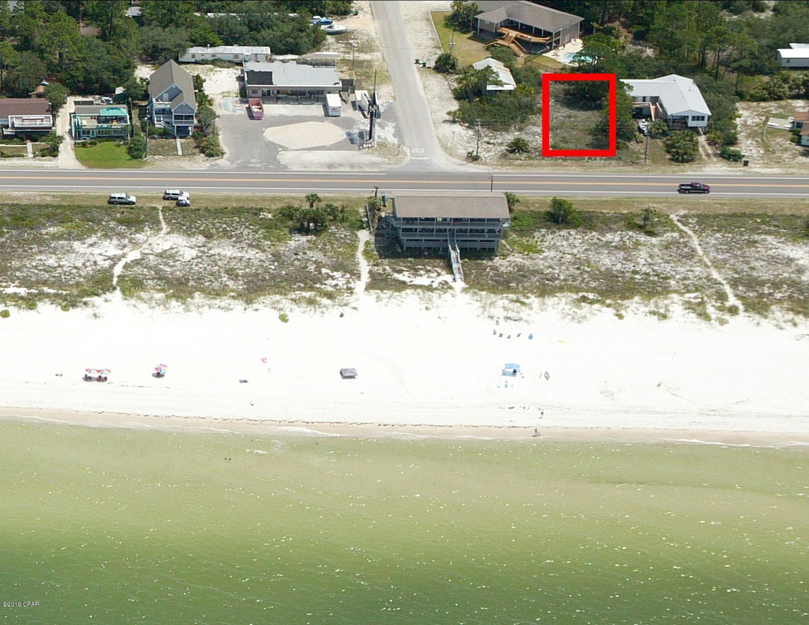 This is the best deal going for a lot with great views of the beach in Mexico Beach or St. Joe Beach. This lot is right across the street from the beach and will have protected views forever. This lot can only have homes built in the front diagonally to it. This lot is close enough to the beach that it will have to get a DEP permit for building. This lot is approximately 2 miles from Mexico Beach.