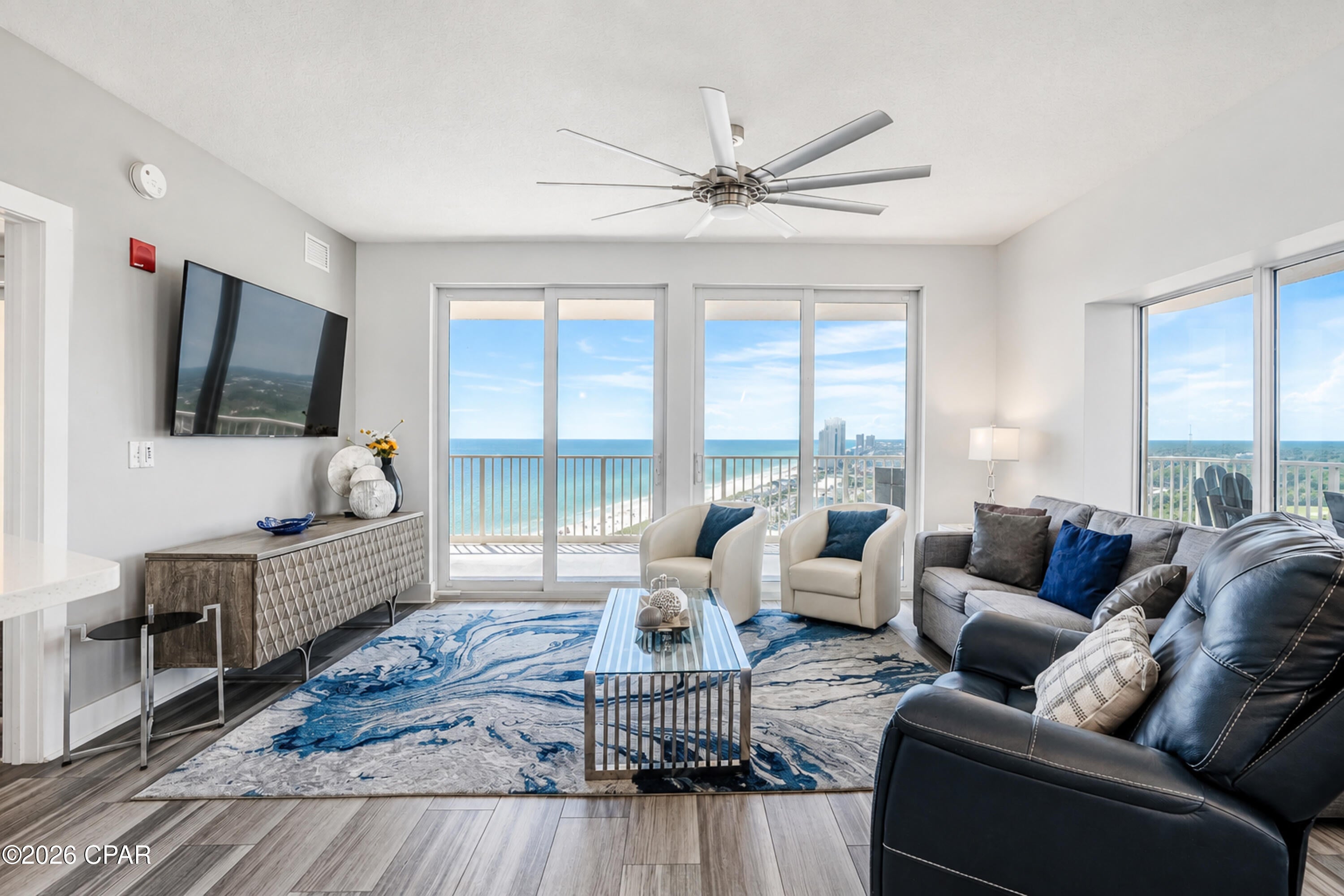 Unbelievable Price on this truly Unique unit in Calypso Tower 3!  Only one stack in the entire tower offers this incredible floor plan.  Unit 3-2112!
Welcome to Calypso Tower 3!
Stunning in every way, from its ideal floor height to its designer interior and extraordinary wraparound balcony, this unit delivers truly unmatched panoramic views. Enjoy unobstructed vistas of the Gulf, Pier Park, and the dazzling city lights, all complemented by breathtaking sunsets.
Located in Panama City Beach, a destination now gaining national recognition as it evolves from its former spring break reputation into a premier family-friendly luxury market, this property places you at the center of it all.
A rare coastal oasis featuring one of the most exclusive floor plans in the building. This is the only 3-bedroom, 3-bath end unit per floor, with just 22 units of this kind in the entire tower-making it truly one of a kind. Whether you're seeking a private retreat or a high-performing vacation rental, this residence offers exceptional versatility.
Spanning approximately 2,117 square feet, this unit is highlighted by an expansive 609-square-foot wraparound balcony-perfect for entertaining or simply taking in sweeping views from every angle. The Gulf-front primary suite offers a luxurious escape, complete with a spa-inspired bathroom featuring a large walk-in shower with dual shower heads.
From day to night, enjoy spectacular scenery including the illuminated Pier Park, the iconic Ferris wheel, and seasonal fireworks displays (weather permitting),
all from the comfort of your private balcony.
Professionally furnished and thoughtfully upgraded throughout, this unit is more than just a condo-it's a statement of refined beachfront living. From the moment you enter, the quality and attention to detail are undeniable.
Enjoy an impressive collection of resort-style amenities, including a lagoon-style pool, hot tub, well-appointed fitness center, on-site dining with al fresco seating, and direct beach access-offering a true luxury lifestyle just steps from the sand.
Don't miss this rare opportunity to own one of the most distinctive and sought-after units in Panama City Beach. Schedule your private showing today and experience elevated coastal living at its finest.