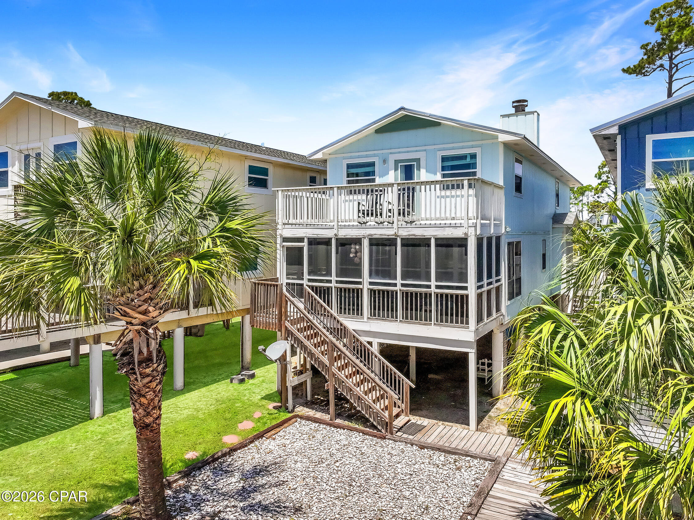 Welcome to 162 Cape Dunes Drive, a completely turnkey Gulf-view retreat offering the perfect blend of
Old Florida charm, coastal comfort, and relaxed beachside living on Florida's highly sought-after
Forgotten Coast.

This beautifully maintained 3-bedroom, 3-bath home is just steps from the sugar-white sands of Cape
San Blas and has been a successful, meticulously managed vacation rental for over a decade. 

Gross rental income has averaged approximately $50,000 annually, with peak years exceeding $70,000.
Approximately 35% of bookings come from loyal repeat guests, many booking directly year after year, creating a valuable and transferable income stream for the next owner. Early 2026 bookings are already trending upward, reflecting the continued growth and demand in the Cape San Blas market. With its strong and established rental history, the home offers the unique ability to help offset
ownership expenses while still serving as a wonderful personal beach getaway for family and friends.

Inside, the home features warm coastal décor and an inviting open-concept layout designed for gathering and entertaining. Comfortably sleeping up to 8 guests, the spacious living, dining, and
kitchen areas flow seamlessly together, making the property equally ideal as a personal beach retreat, family vacation home, or income-producing property.

Outdoor living is where this home truly shines. In addition to the screened porch and covered gathering space below, the property features a large upper deck addition designed to maximize Gulf views and coastal breezes, creating the perfect setting for morning coffee, sunset dinners, or relaxing after a day
on the beach. Covered parking and storage below provide ample room for kayaks, bikes, and beach gear.

Cape Dunes offers low HOA fees and an outstanding location near deeded beach access, the Loggerhead bike trail, Salinas Park, pickleball courts, and the breathtaking St. Joseph Peninsula State
Park. Nearby Port St. Joe offers coastal dining, shopping, live music, and marina access while maintaining the relaxed, uncrowded atmosphere that continues drawing visitors back year after year.

Whether you are searching for a peaceful personal getaway, a legacy family beach home, or a property with proven rental success, 162 Cape Dunes Drive offers a rare opportunity to own a piece of one of
Florida's most beloved coastal communities.