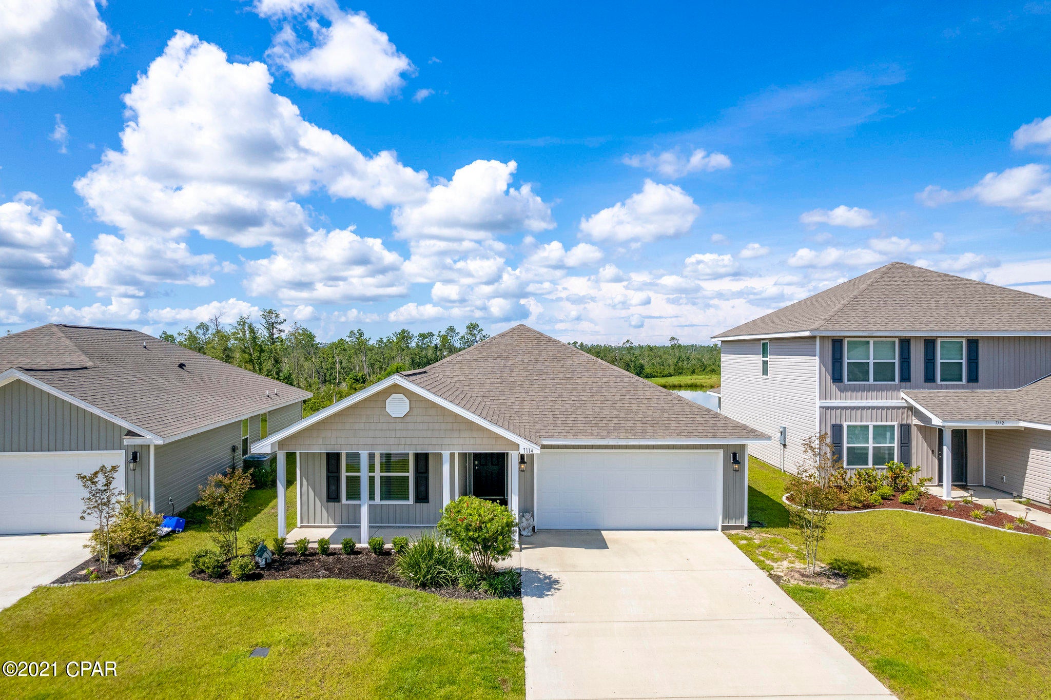 **UNDER CONTRACT - ACCEPTING BACKUP OFFERS**

Come check out this beautiful, move-in ready 4BR/2BA home located in the neighborhood of Barrett's Park! Located close to shopping, restaurants, and TAFB, this home sits on a quiet Cul De Sac and is perfect for entertaining guest with its covered front and back porches overlooking a beautiful pond. The open floor plan features a spacious kitchen with a large center island and pantry. Off the kitchen is the great room and dinging room. 3 Large bedrooms and a full bath sit in the front of the home and the Master suite is located off of living room in back of home. Beautiful vinyl floors throughout with carpet in the bedrooms for a true homey feel.  Don't miss out on this beautiful, spacious home, in Old Town Village.