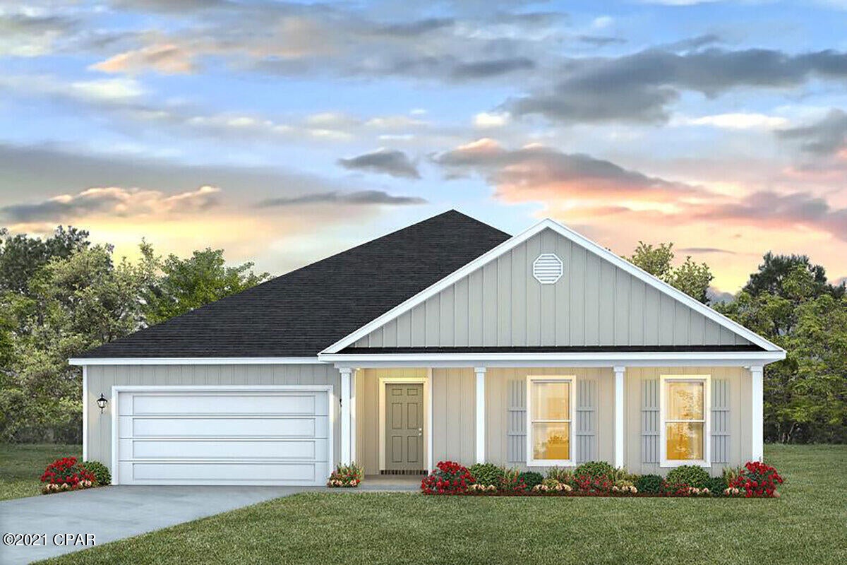 This beautiful Victoria plan is a 4 bed, 2.5 bath home located in the Plantation at College Point community. Conveniently located just minutes to nearby schools, restaurants, shopping, and a quick drive to the beautiful beaches and attractions along Panama City Beach. As you enter this home, the entry hallway is bright and

welcoming. The flooring throughout the home is engineered vinyl plank in all areas except for the bedrooms, which offer plush frieze carpet. This open floorplan features a gourmet kitchen with Whirlpool stainless steel appliances including a cooktop, vented hood, wall microwave and oven. Bedroom 1 is located at the rear of the home and is adjoined to the primary bath with a tiled shower, soaker tub, and double sink vanity. This home comes standard with a Smart Home Technology package which includes a KwikSet keyless entry, Skybell doorbell, automated front porch lighting, an Echo Dot device, and Quolsys touch panel which can be integrated to control your lighting, thermostat, front door and so much more. 

This home is being constructed with the Zip Sheathing system, providing greater protection than a traditional housewrap from damages due to wind, rain, and extreme weather. A builder 10-year structural warranty is also included.

Pictures may be of similar, but not necessarily of subject property, including exterior and interior colors.