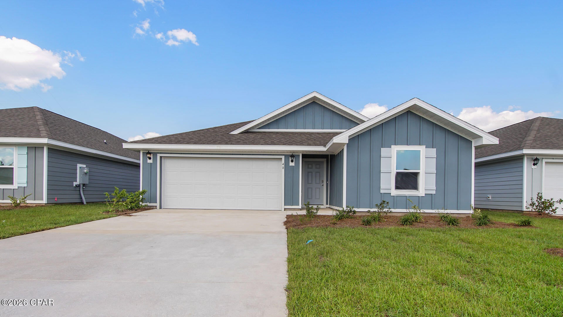 This home is under construction and is situated on just over ¼ acre lot. This exceptional home will have 5 bedrooms and 3 full bathrooms. As you enter the Lakeside floorplan you will find a bright foyer with two bedrooms and a shared bath just off the front entry. As you enter the large open living space there is a dining area and laundry room as well as a small hall leading to two more bedrooms and a full bathroom. The kitchen has a center island and is open to the living area allowing for easy meal prep and clean up. The primary bedroom is located at the back of the home with a nice-sized bathroom that has a shower, dual sink vanity and large closet.   
Beautiful interior features of this home include granite countertops in the kitchen and bathrooms as well as EVP flooring throughout the common living areas and carpet in each bedroom. The kitchen comes equipped with white cabinetry, a pantry for storage and appliances including a stove, microwave and dishwasher.   
   
The exterior of this home will have vinyl siding, 30-year dimensional shingles with a manufacturer's warranty and lighting at the garage, front entry and back patio. The lawn has been professionally landscaped with a flower bed along the entry walkway and sodded lawn. If you are looking for the perfect place to call home, visit Sunny Hills and request a tour of this amazing home.