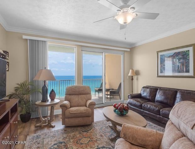 Don't miss this opportunity to get  some of the best views of the beach and sunsets at one of the most sought after complexes. Two bedrooms, two baths, and bunk area. The unit has new flooring, new living area furniture, new TV, new appliances, and new A/C. It is selling furnished. On the ninth floor and center of the building. This is a great rental.